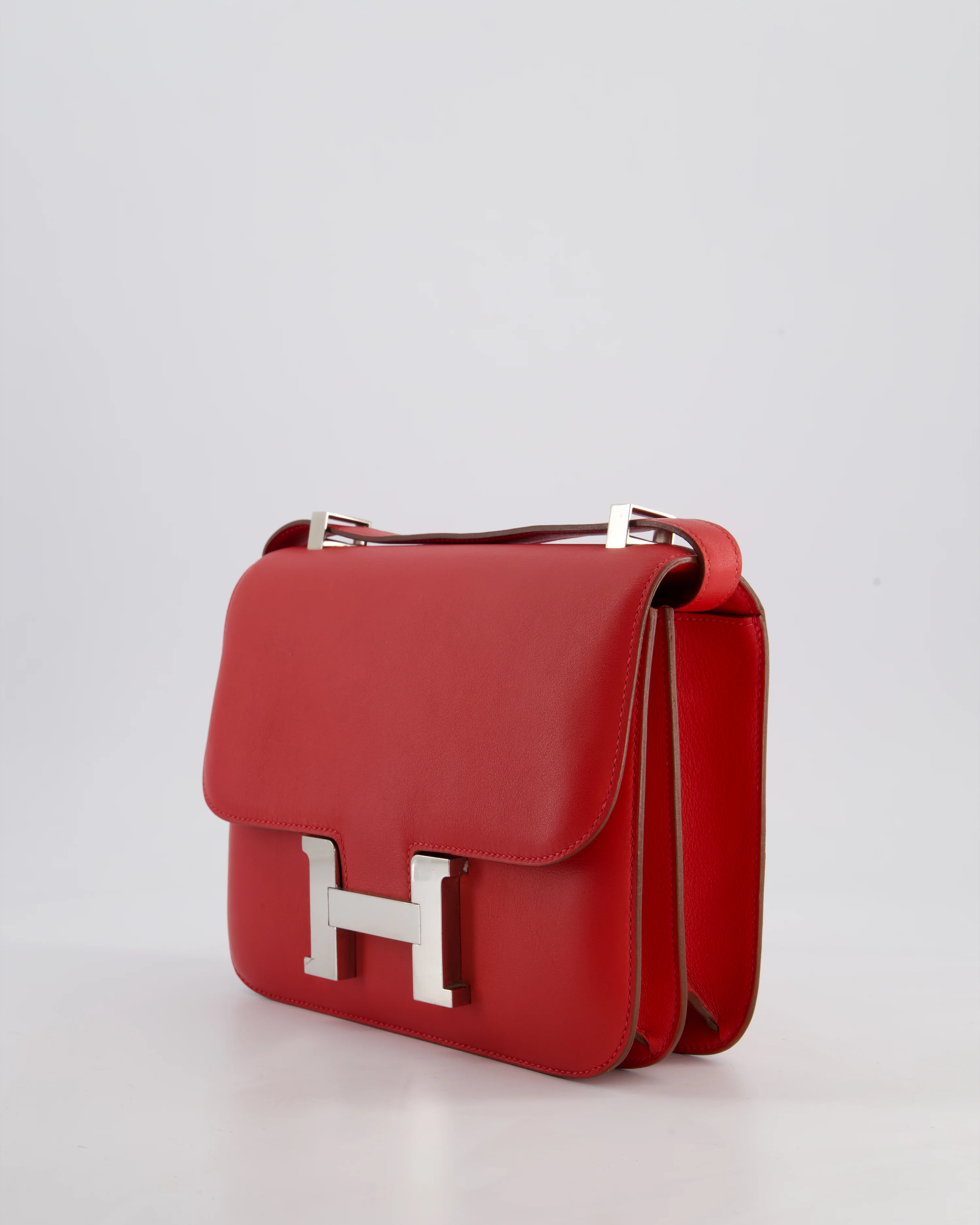 *FIRE PRICE* Hermès Constance III 24 Bag in Rouge Vif Evercolor Leather with Palladium Hardware - Image 11