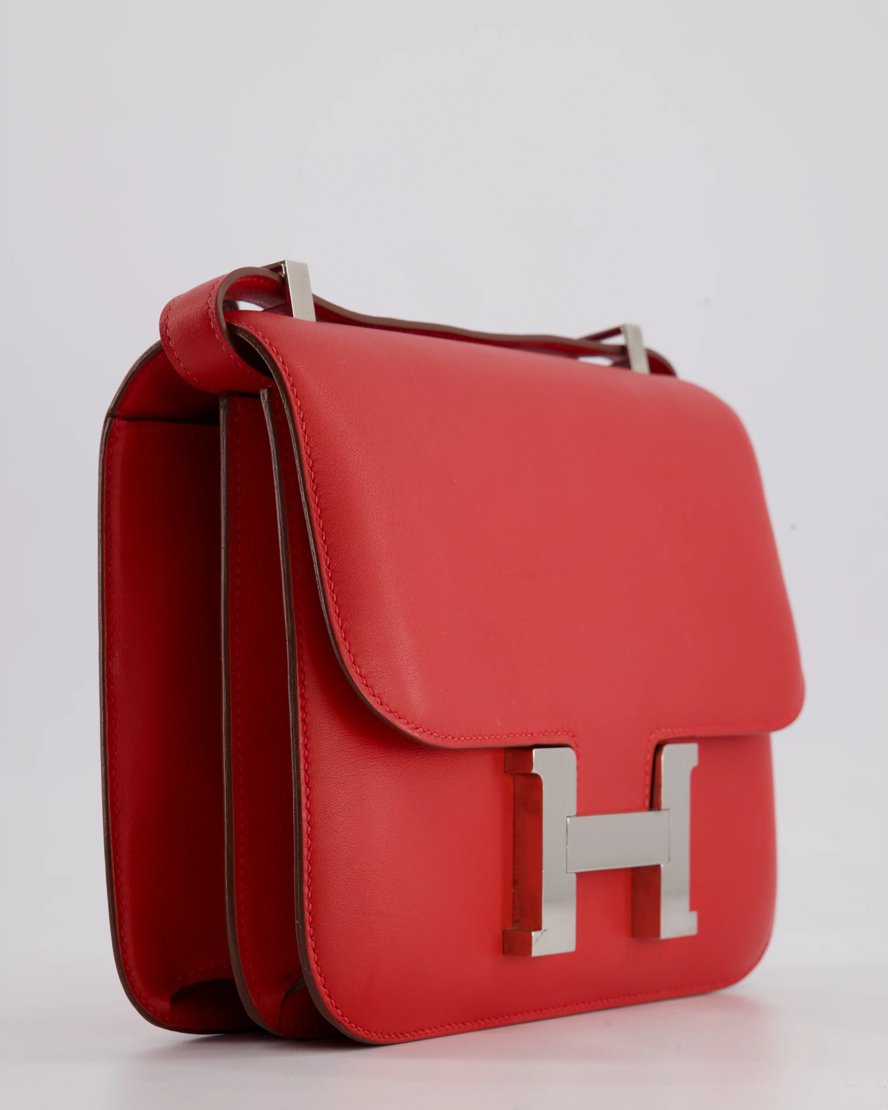 *FIRE PRICE* Hermès Constance III 24 Bag in Rouge Vif Evercolor Leather with Palladium Hardware - Image 12