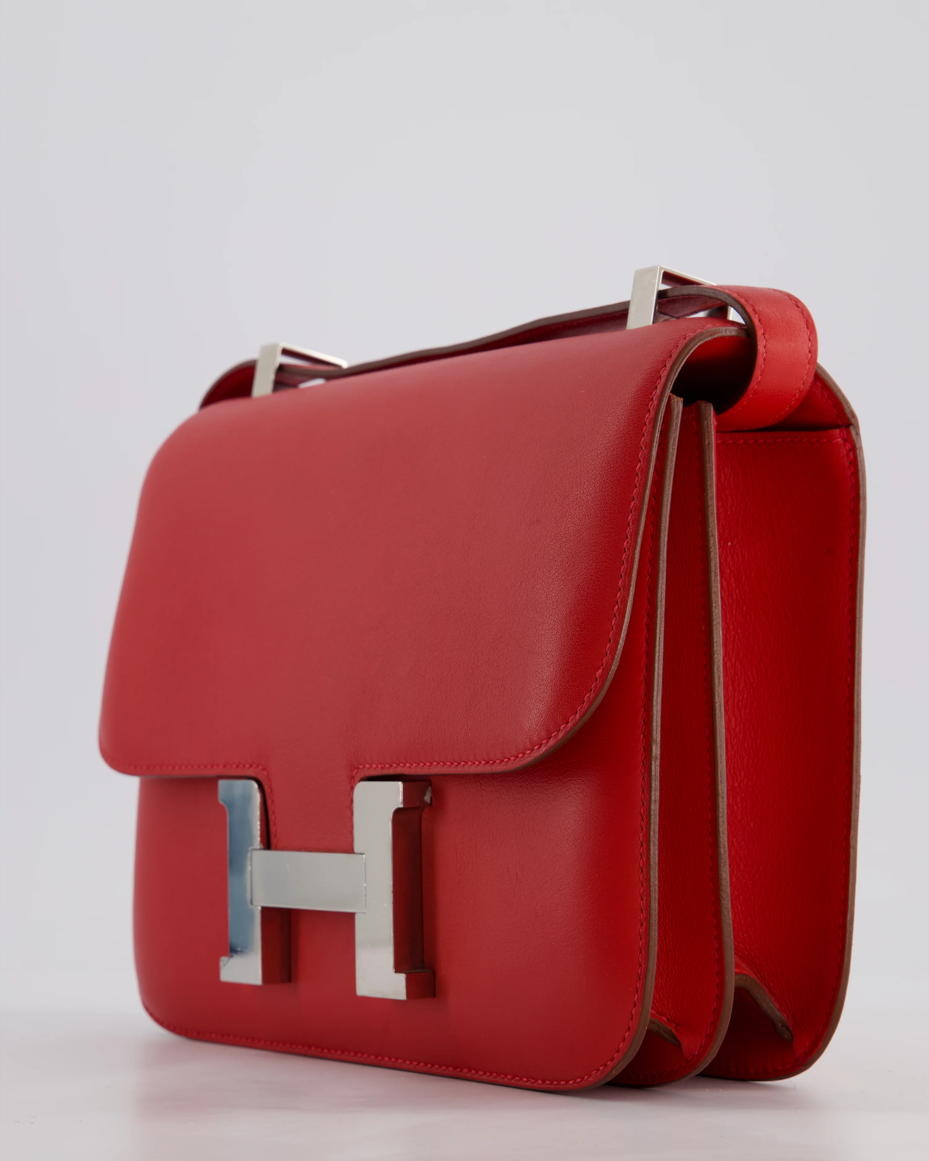 *FIRE PRICE* Hermès Constance III 24 Bag in Rouge Vif Evercolor Leather with Palladium Hardware - Image 13