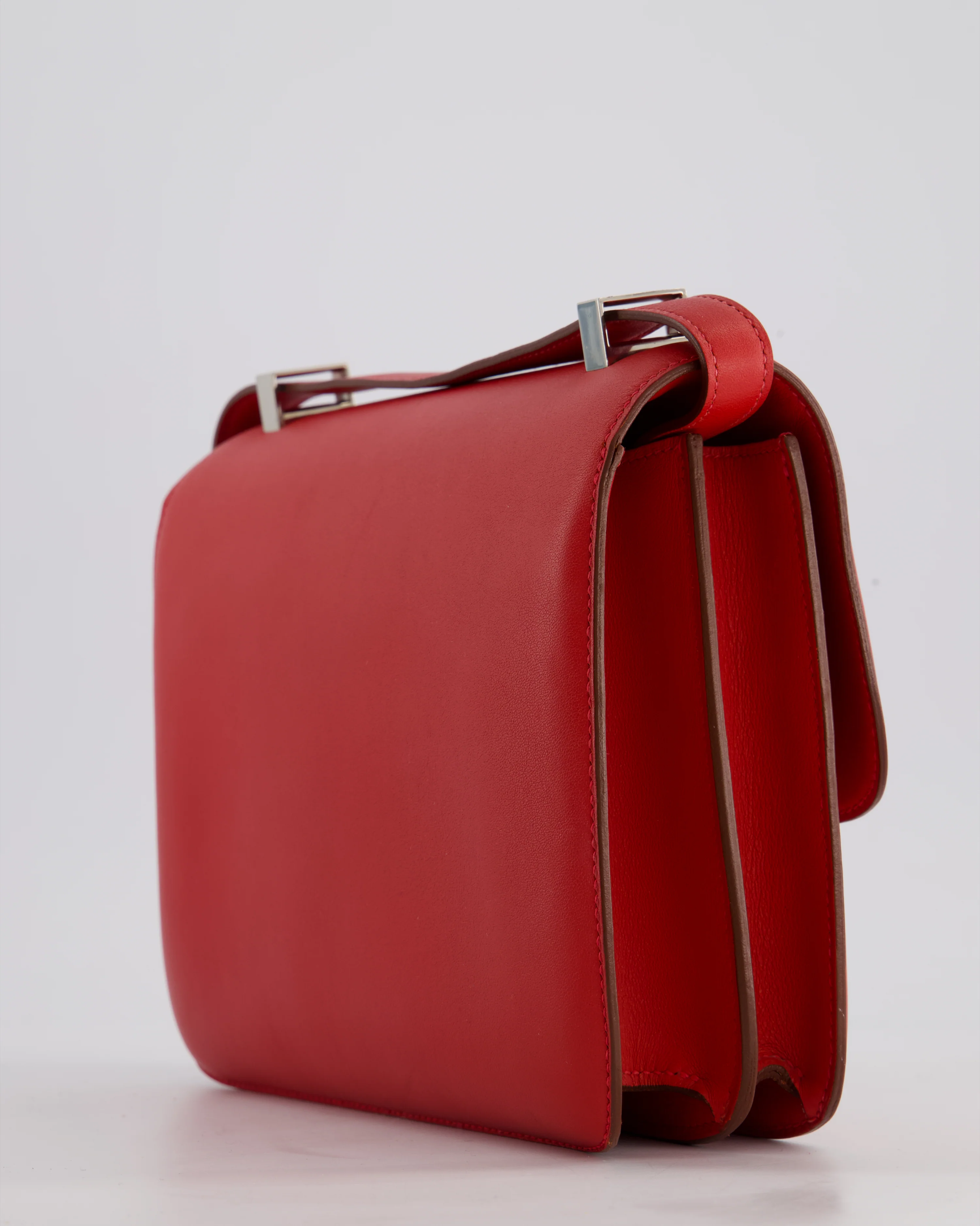 *FIRE PRICE* Hermès Constance III 24 Bag in Rouge Vif Evercolor Leather with Palladium Hardware - Image 14