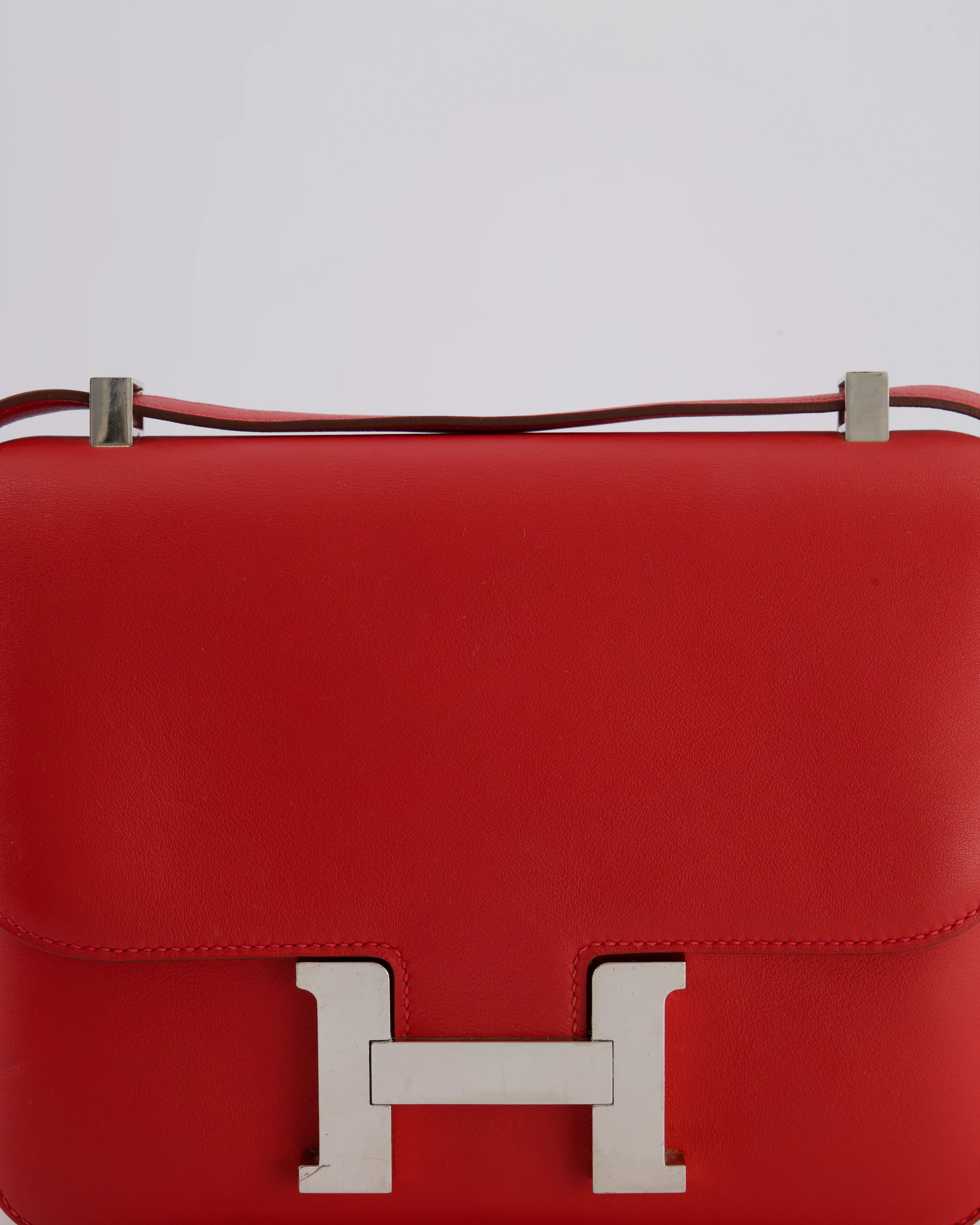 *FIRE PRICE* Hermès Constance III 24 Bag in Rouge Vif Evercolor Leather with Palladium Hardware - Image 16