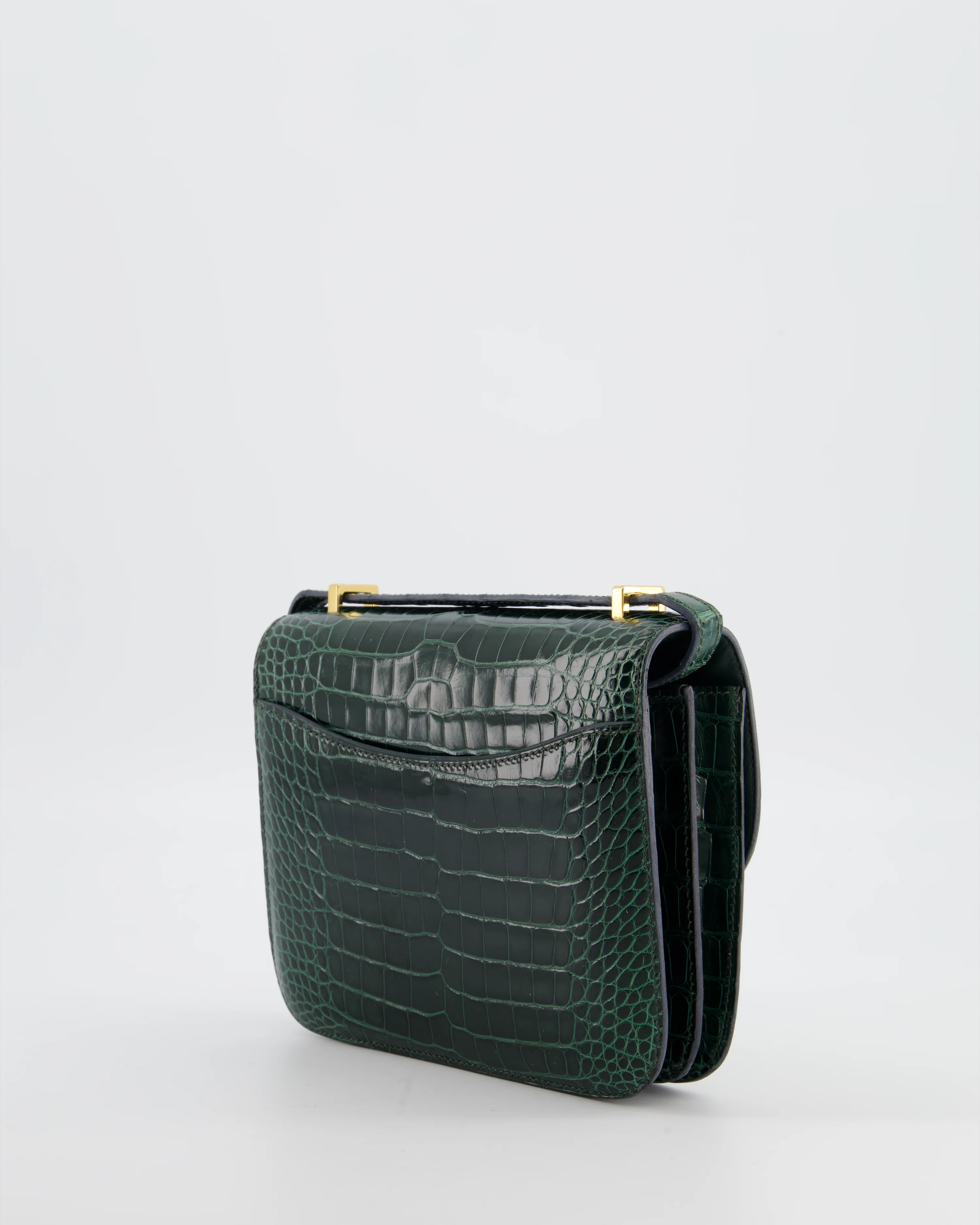 Hermès Constance III 18 Bag in Shiny Alligator Vert Fonce with Gold Hardware - Image 6