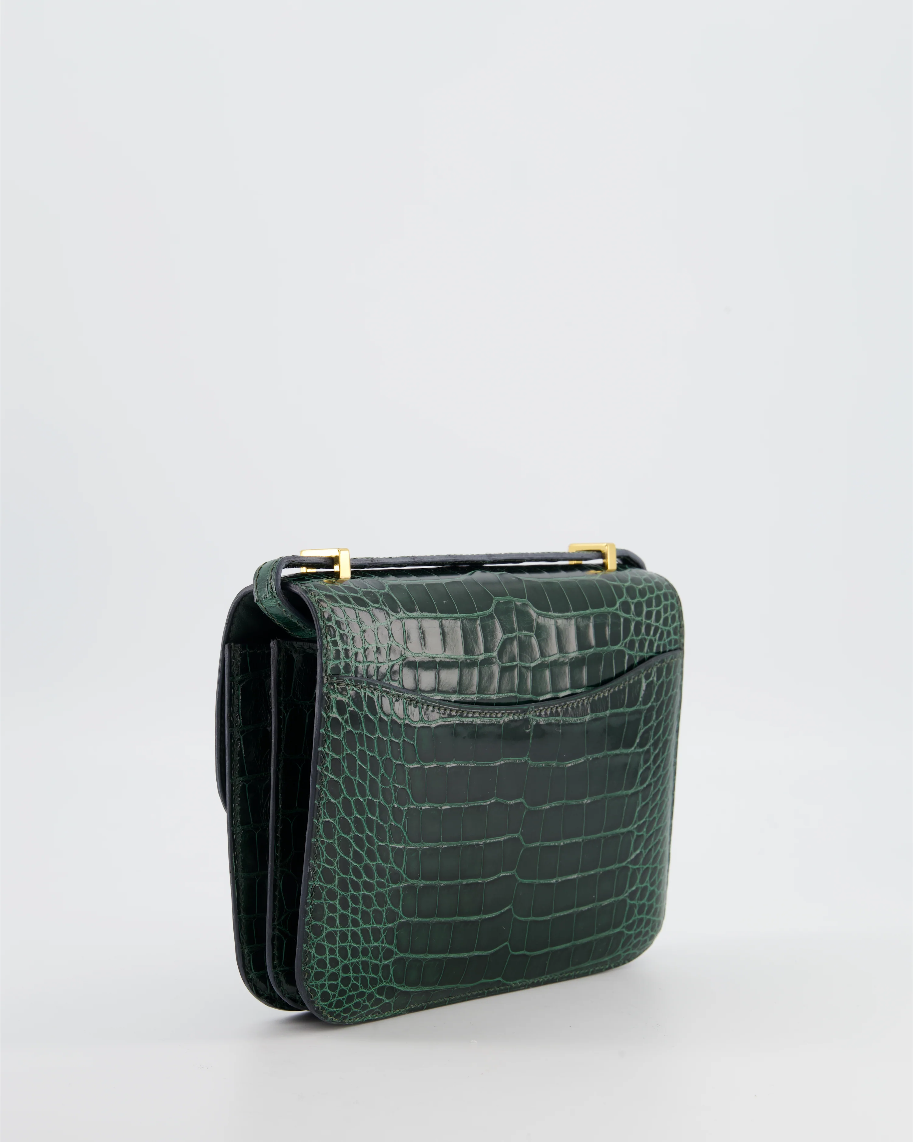 Hermès Constance III 18 Bag in Shiny Alligator Vert Fonce with Gold Hardware - Image 8