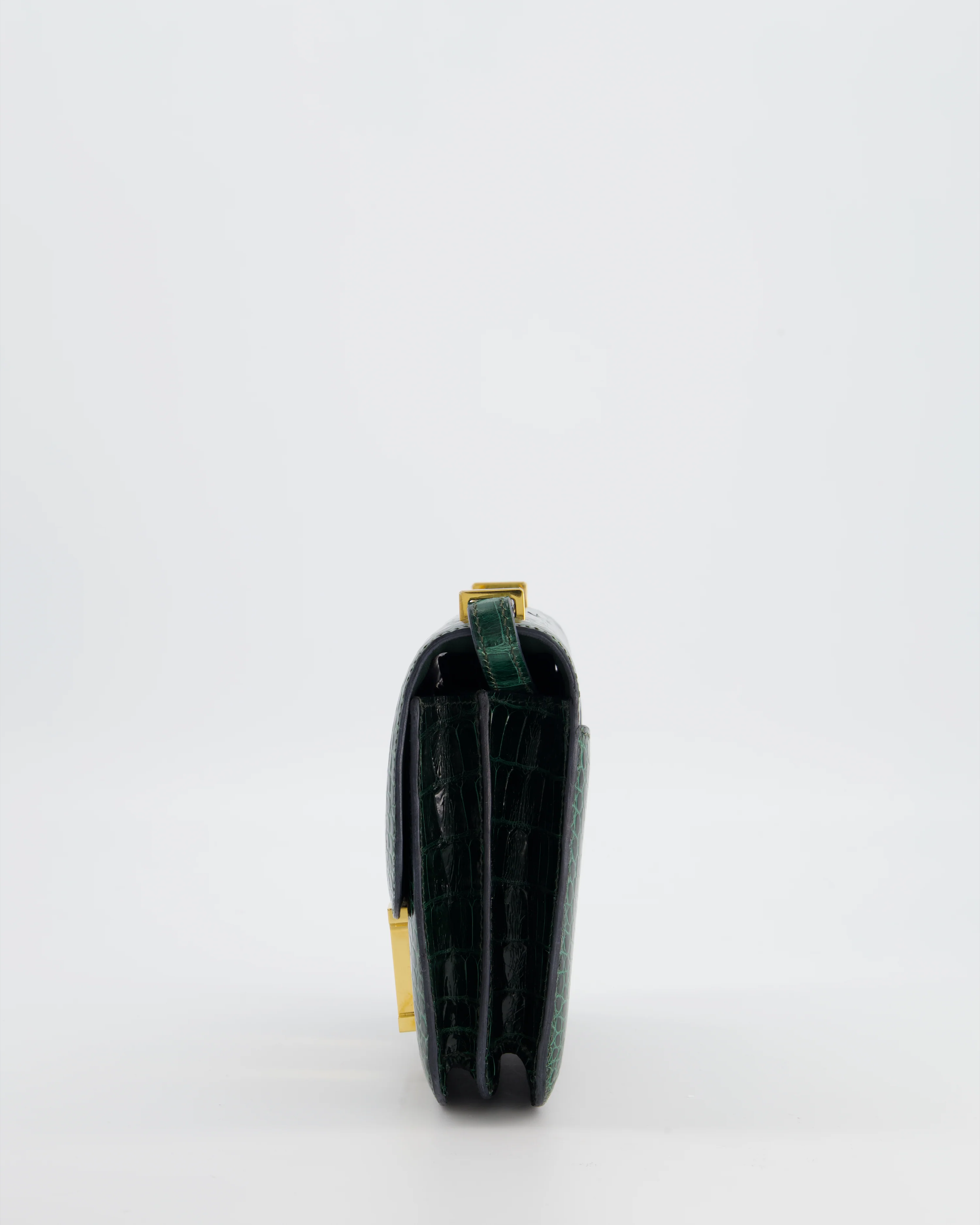 Hermès Constance III 18 Bag in Shiny Alligator Vert Fonce with Gold Hardware - Image 9