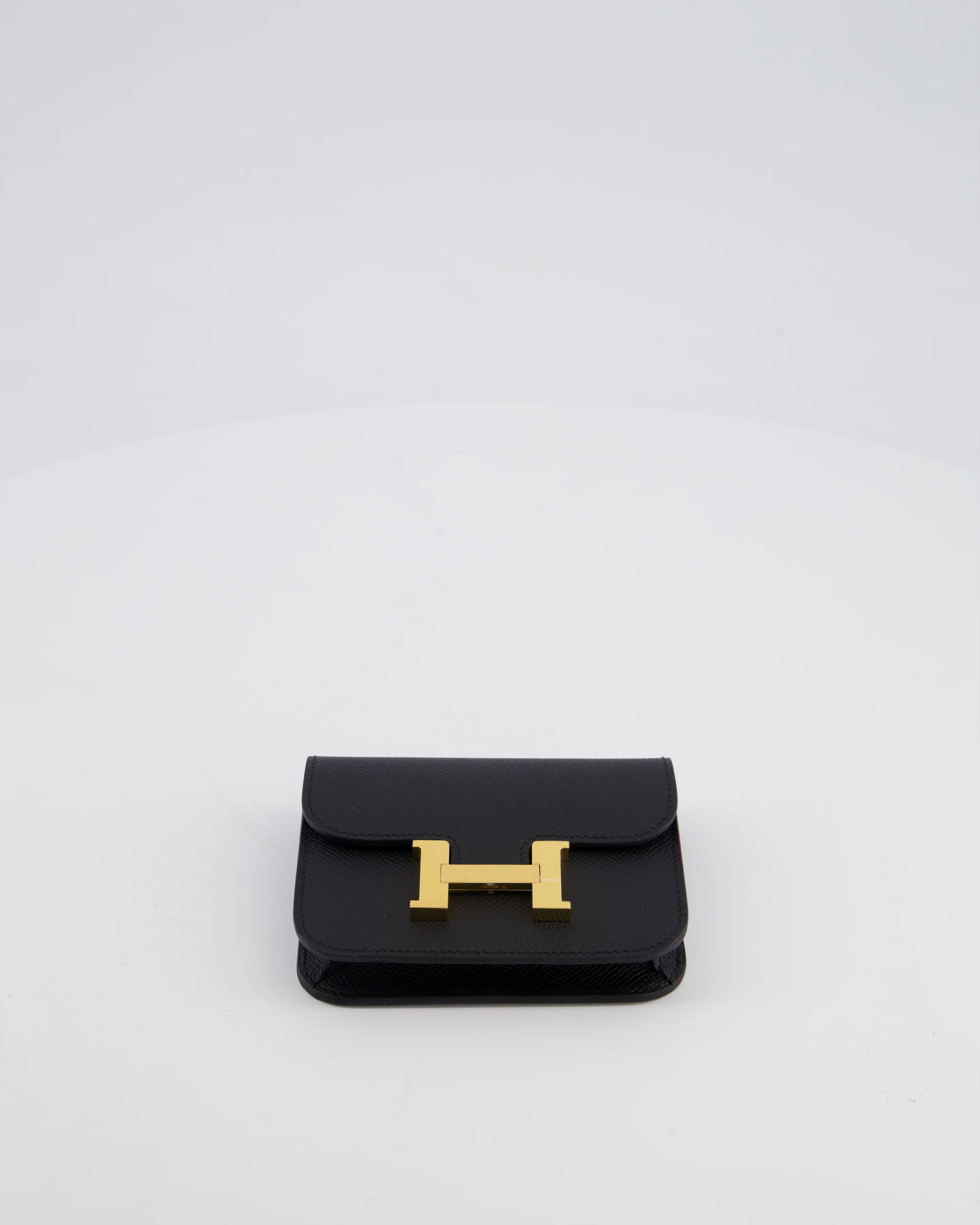 Hermès Constance Slim Belt Wallet Bag in Black Epsom Leather with Pocket and Gold Hardware - Image 12