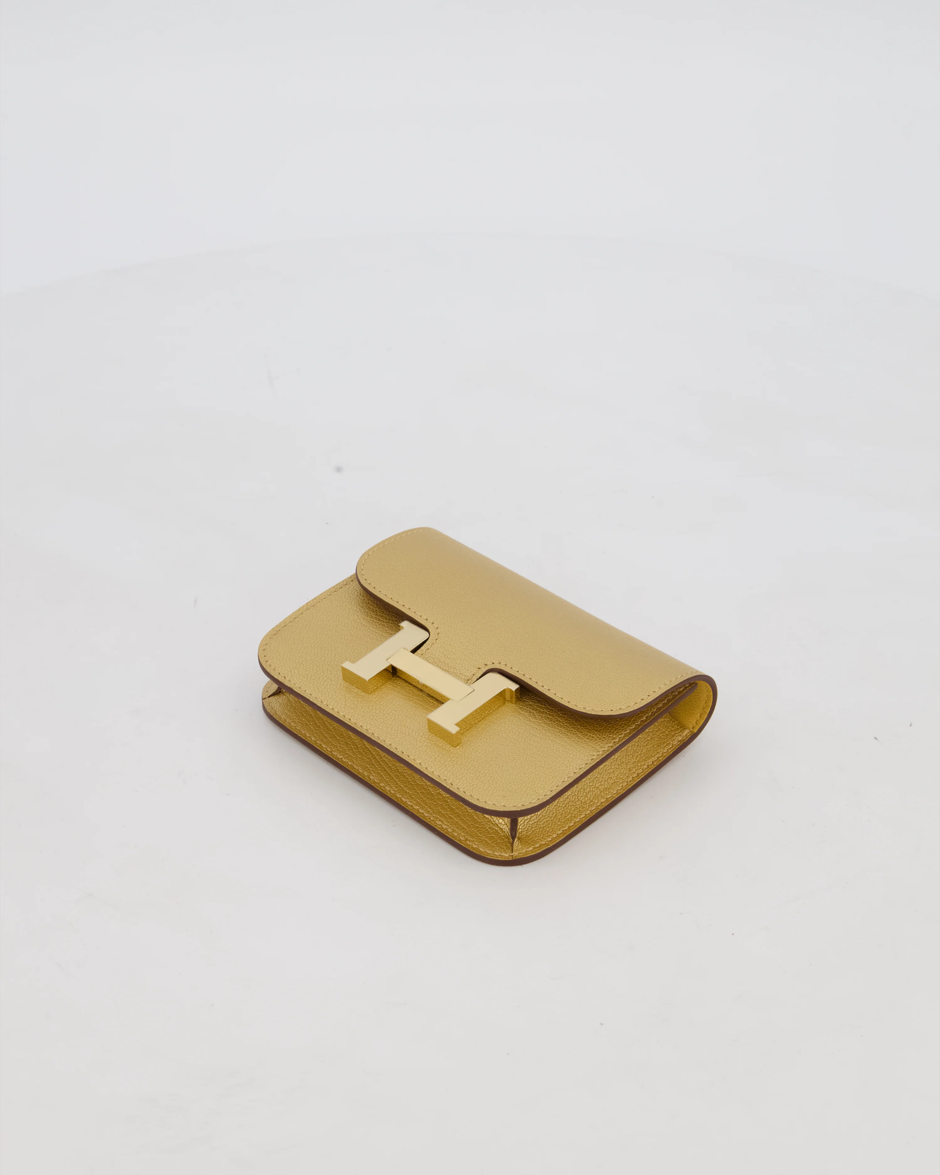 Hermès Constance Slim Belt Wallet Bag in Dore Chamkilight Chevre Leather with Permabrass Hardware - Image 13