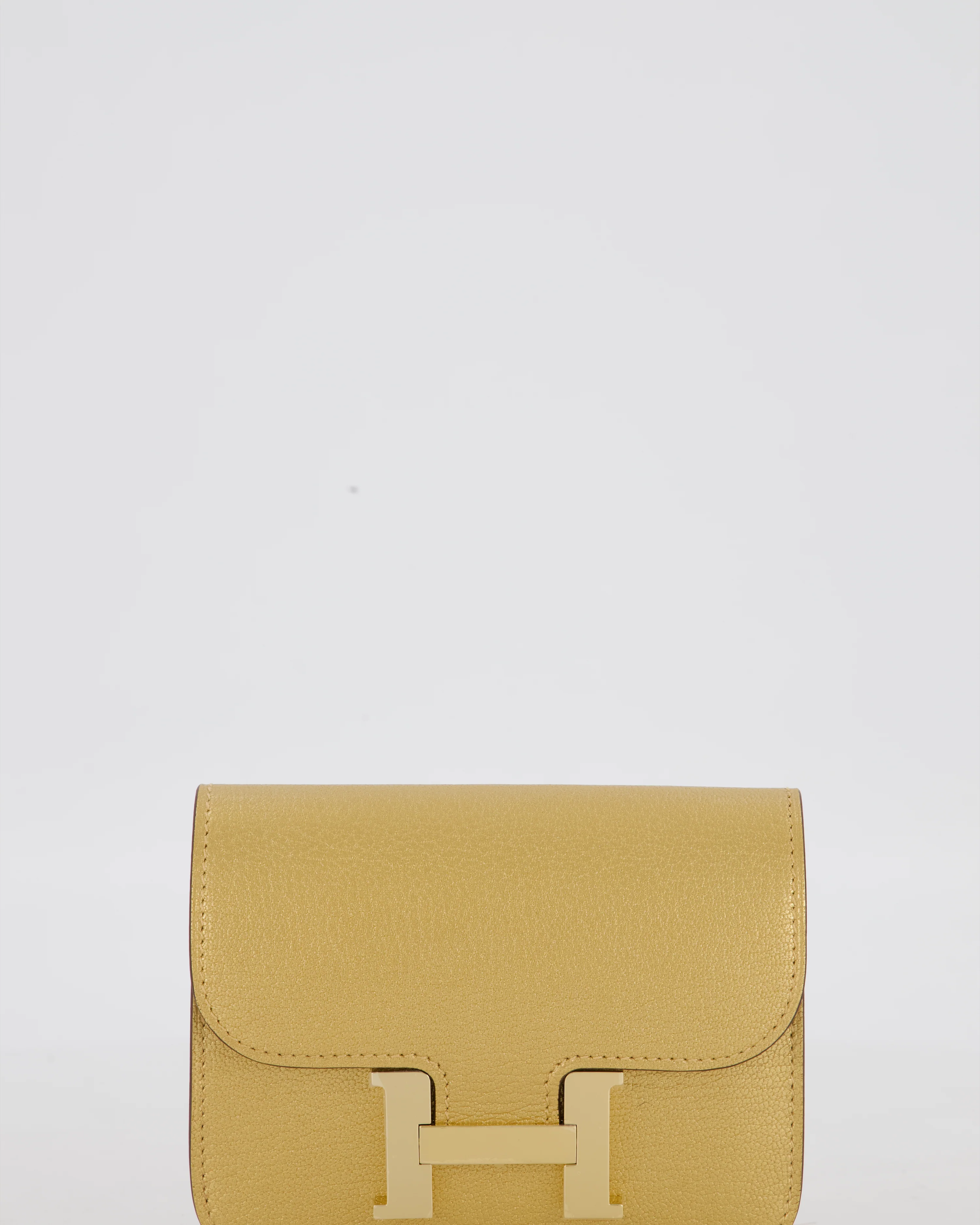 Hermès Constance Slim Belt Wallet Bag in Dore Chamkilight Chevre Leather with Permabrass Hardware - Image 8