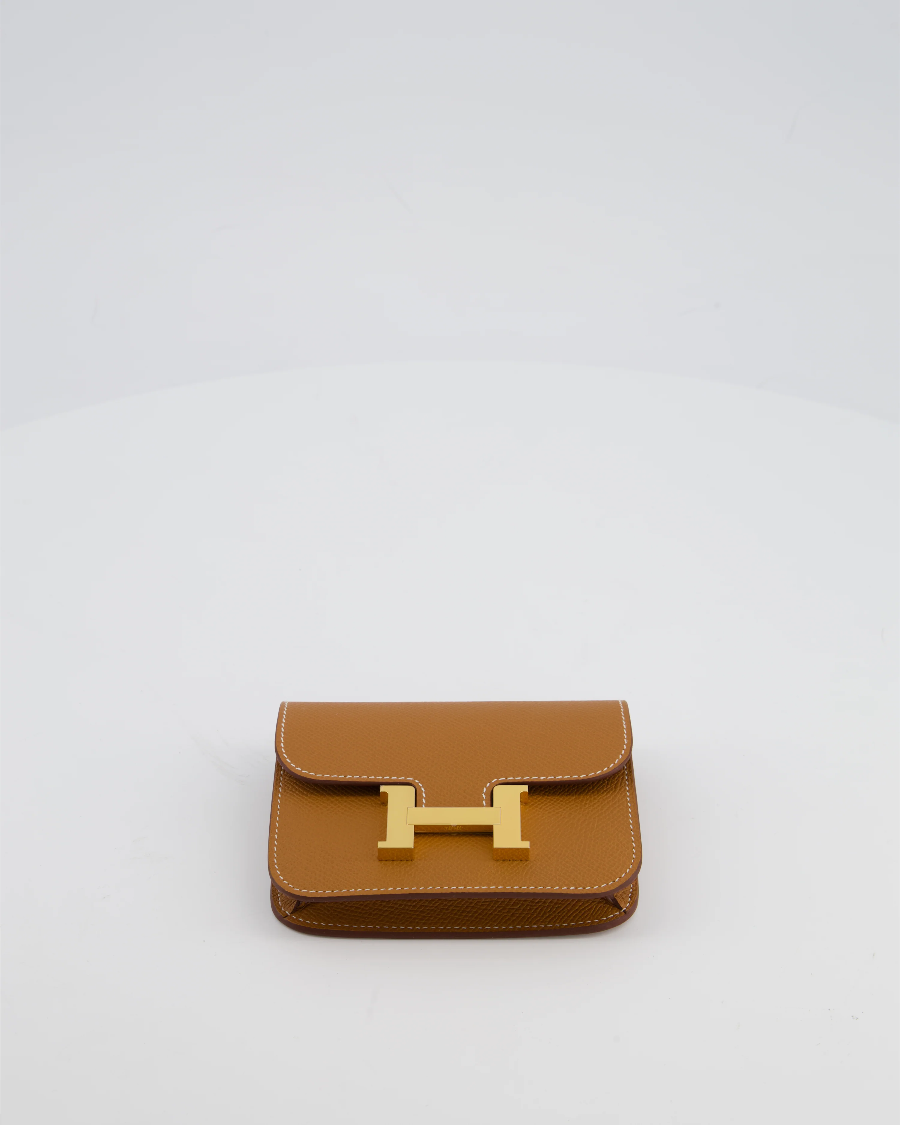 Hermès Constance Slim Belt Wallet Bag in Gold Epsom Leather with Pocket and Gold Hardware - Image 13