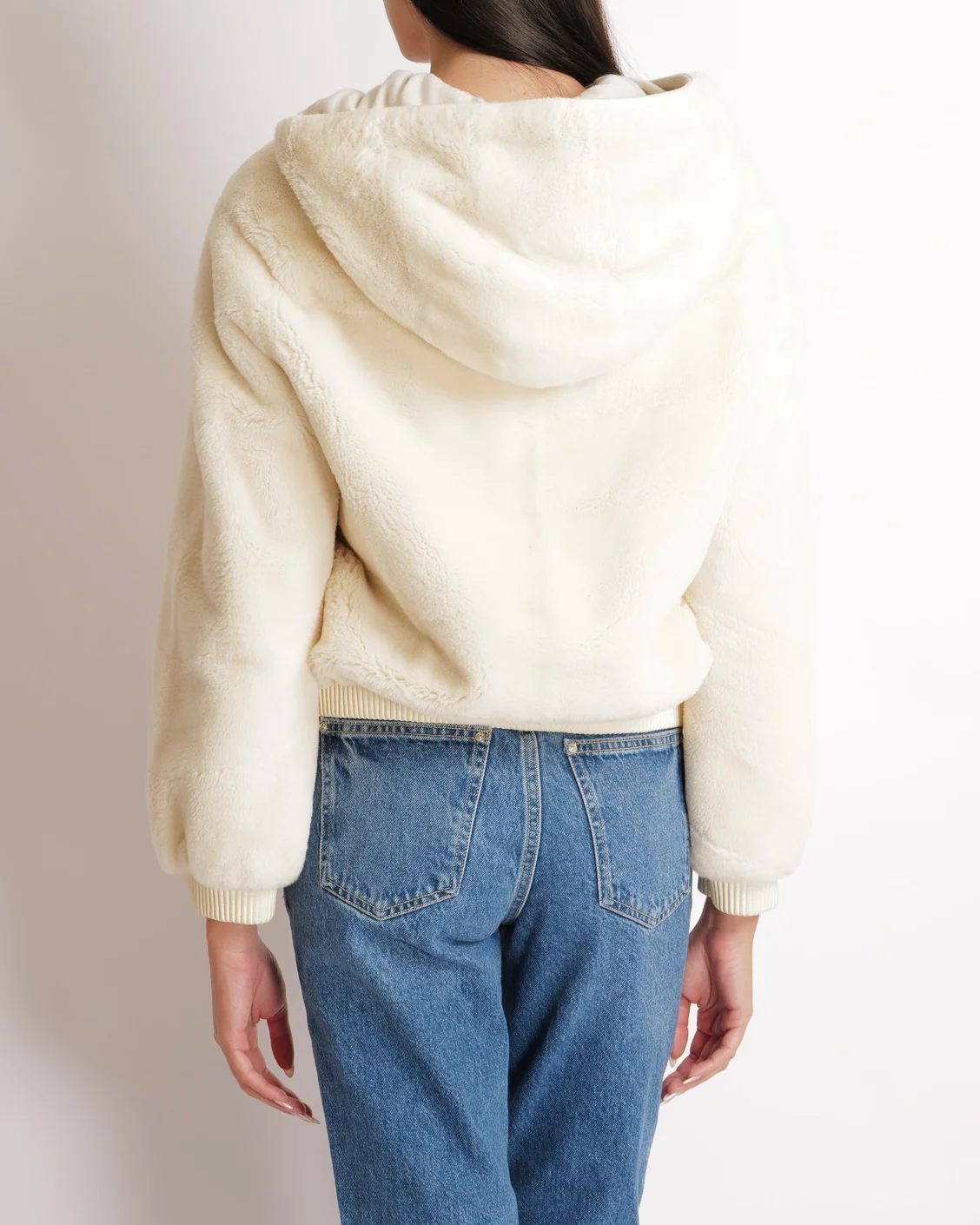 Hermès Cream Cashmere and Shearling Zip Up Hooded Jacket with Leather Cuff and Waistband Details Size FR 36 (UK 8) RRP £13,750 - Image 2