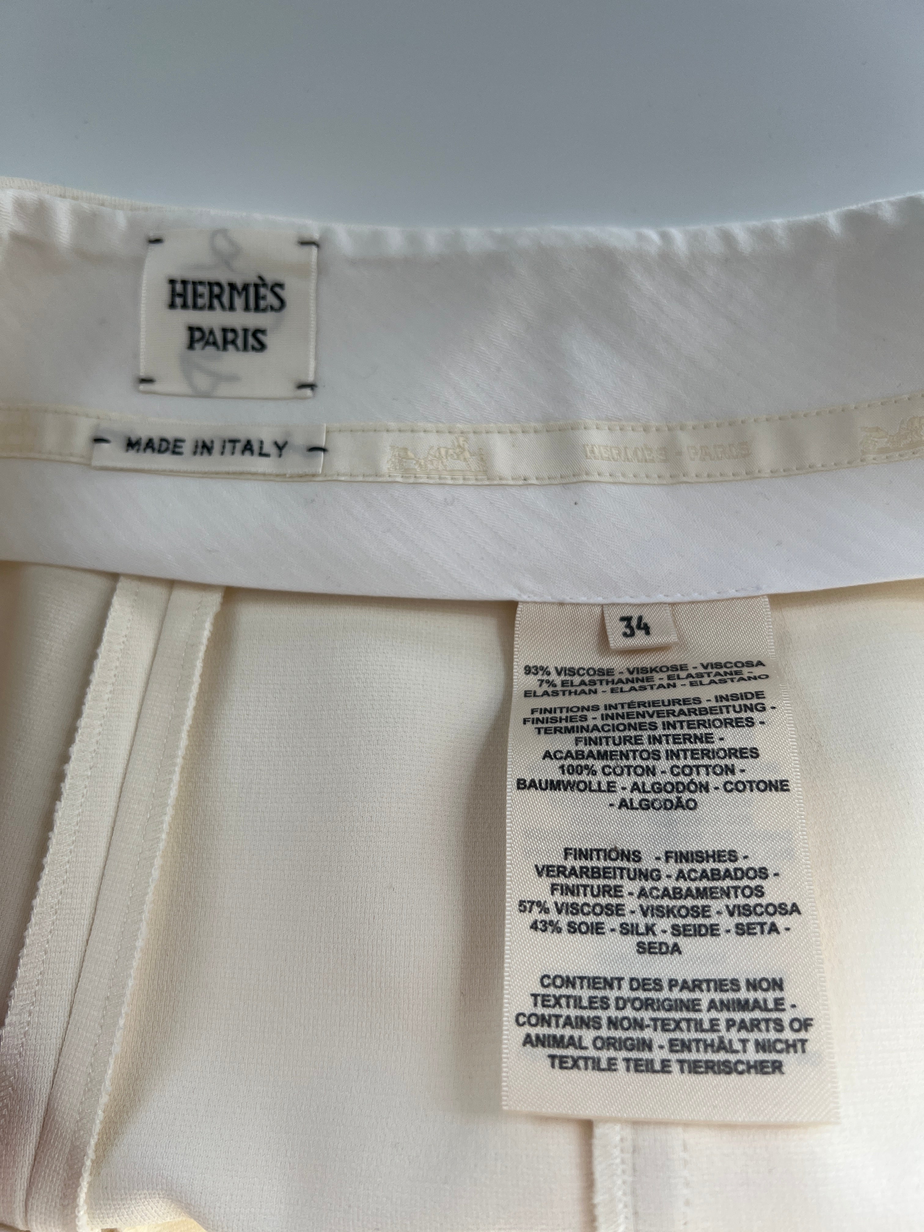 Hermès Cream Riding Trousers with Stitching Detail FR 34 (UK 6) - Image 11