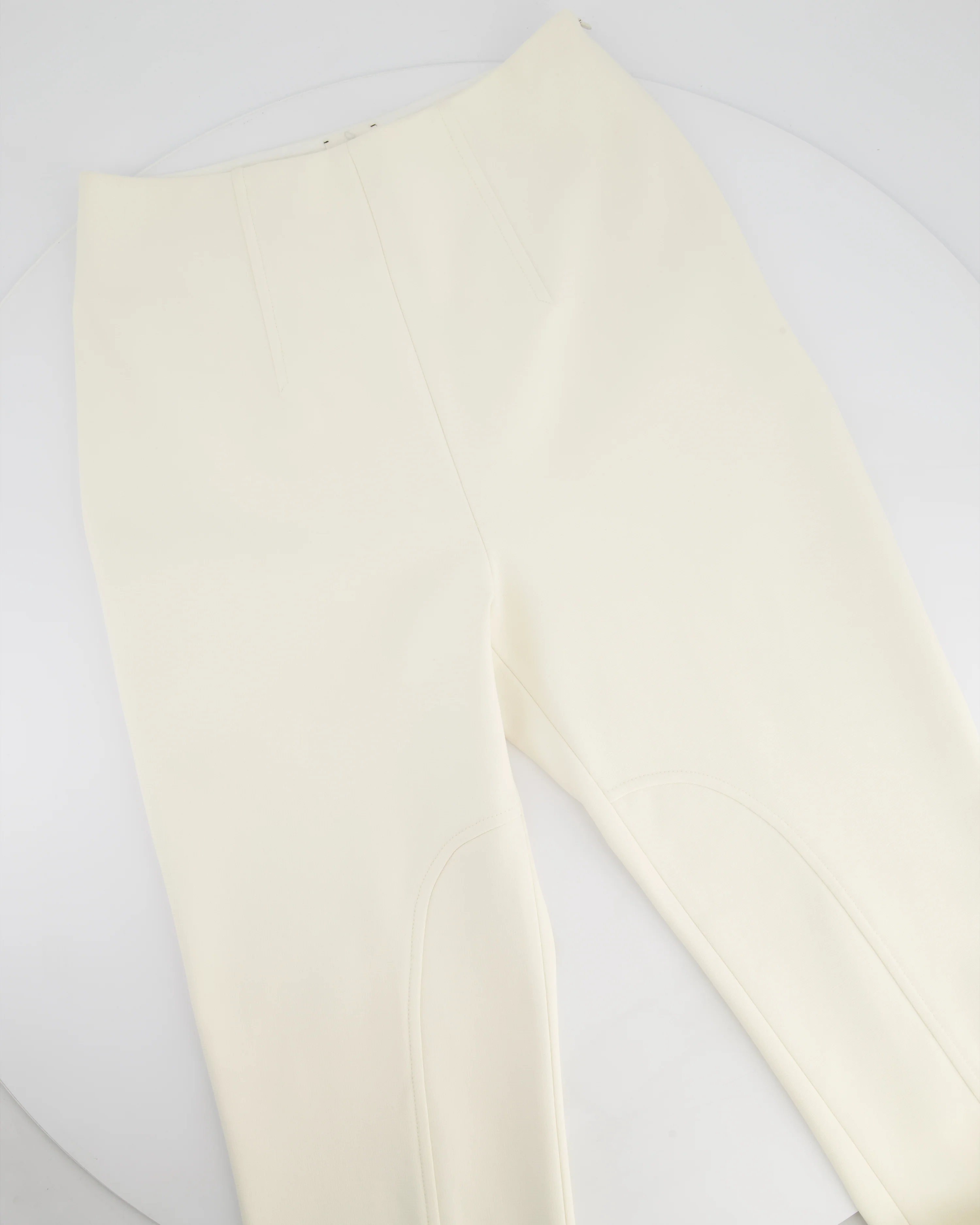 Hermès Cream Riding Trousers with Stitching Detail FR 34 (UK 6) - Image 6