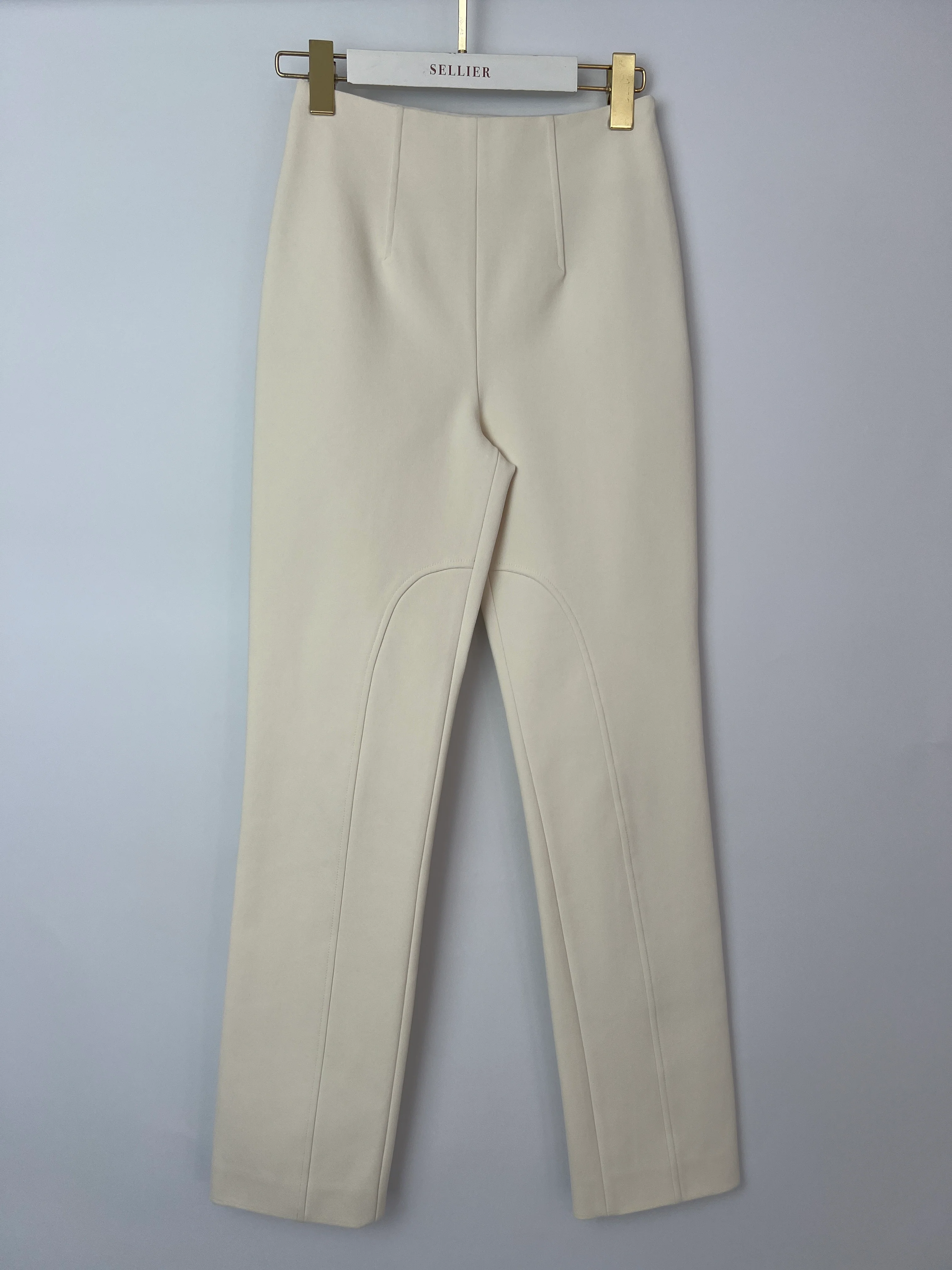 Hermès Cream Riding Trousers with Stitching Detail FR 34 (UK 6) - Image 8