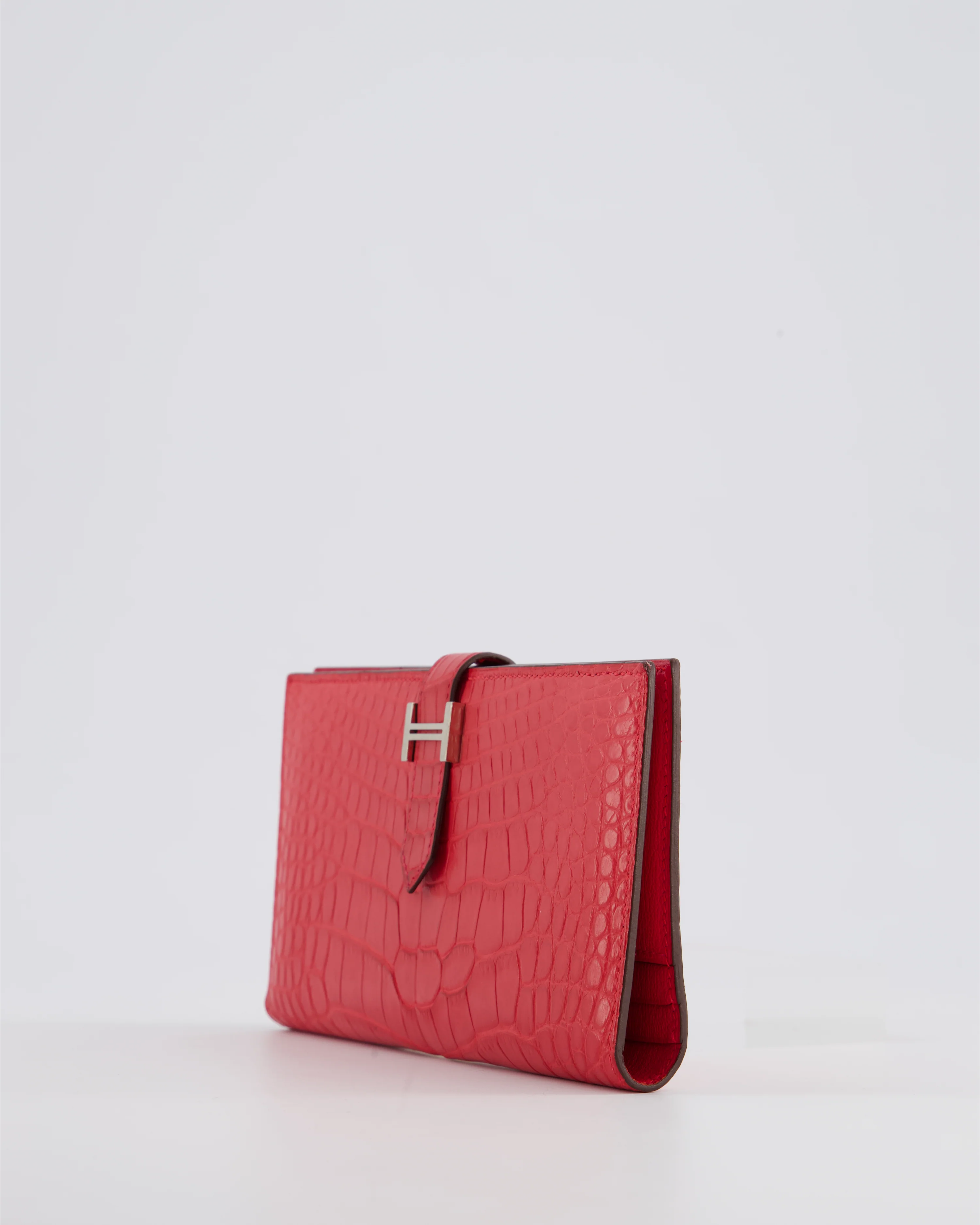 Hermès Bearn Wallet in Bougainvillea with Palladium Hardware - Image 11