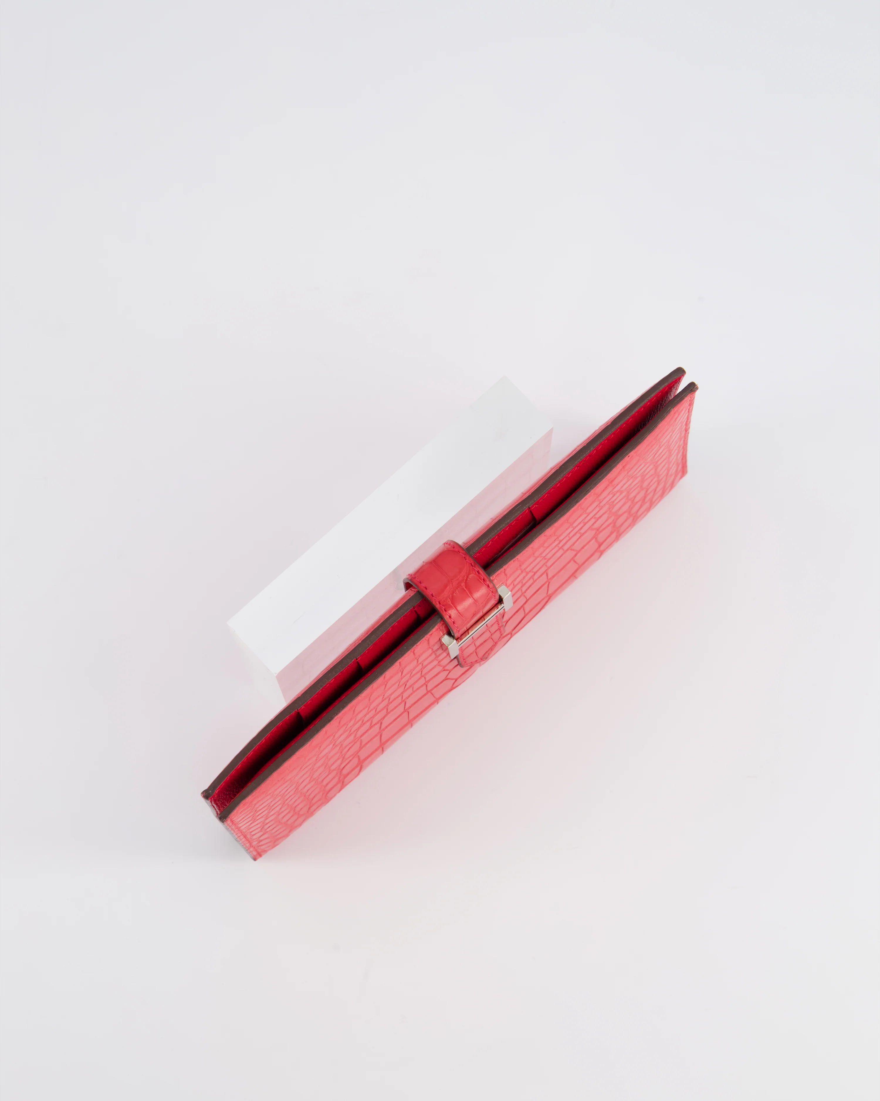 Hermès Bearn Wallet in Bougainvillea with Palladium Hardware - Image 15