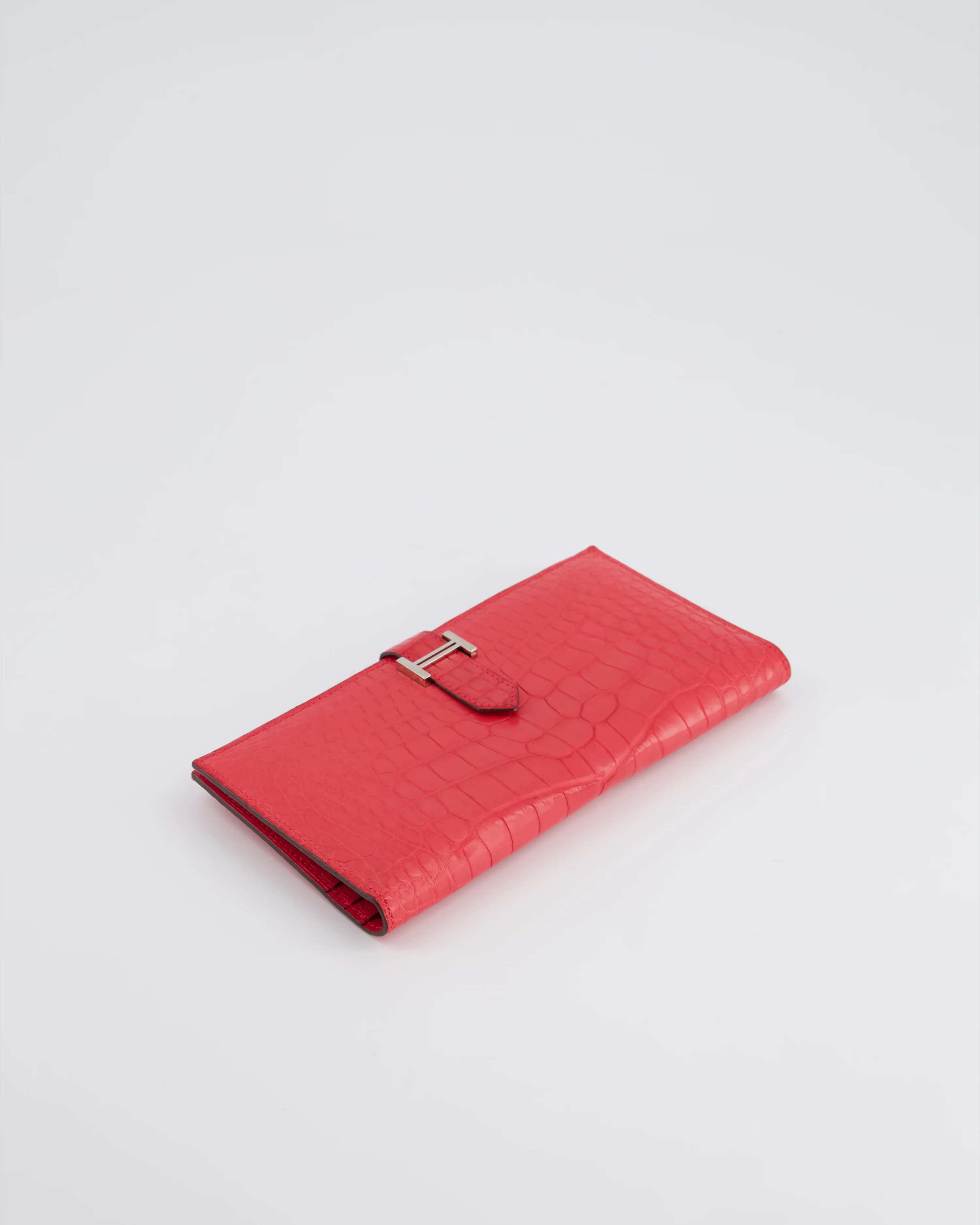 Hermès Bearn Wallet in Bougainvillea with Palladium Hardware - Image 16