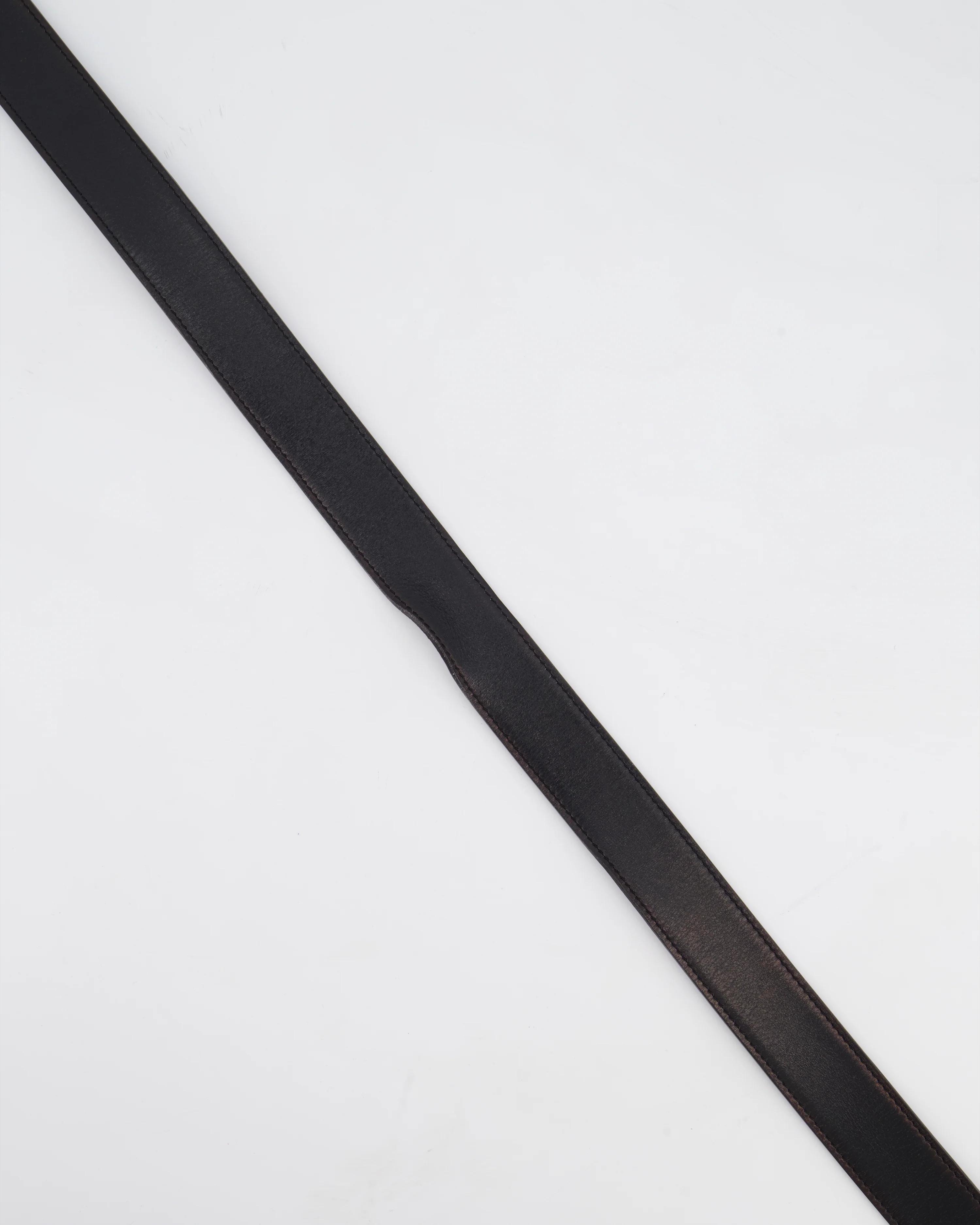 Hermès Double Sided Belt in Black and Etoupe 120cm - Image 3