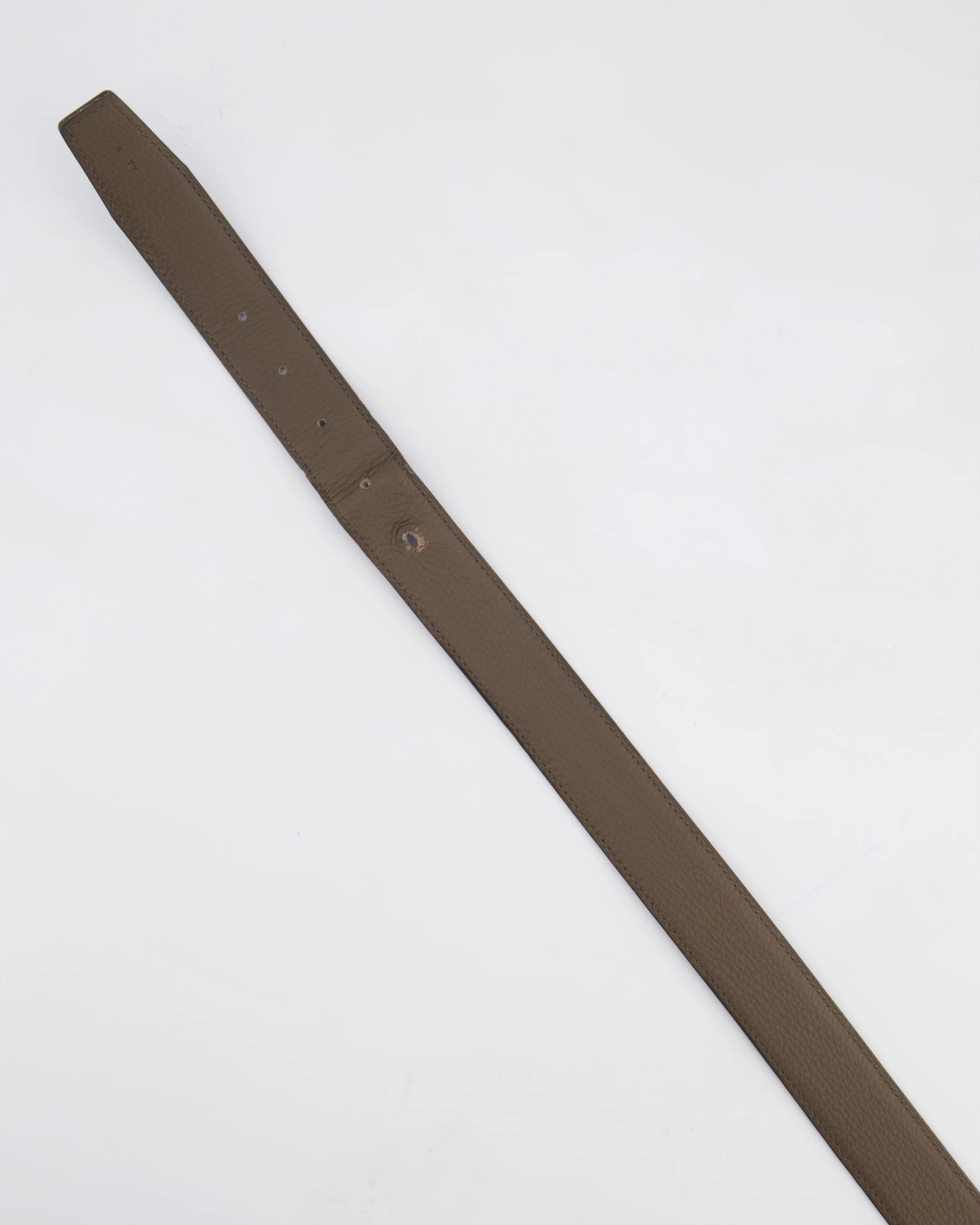 Hermès Double Sided Belt in Black and Etoupe 120cm - Image 5
