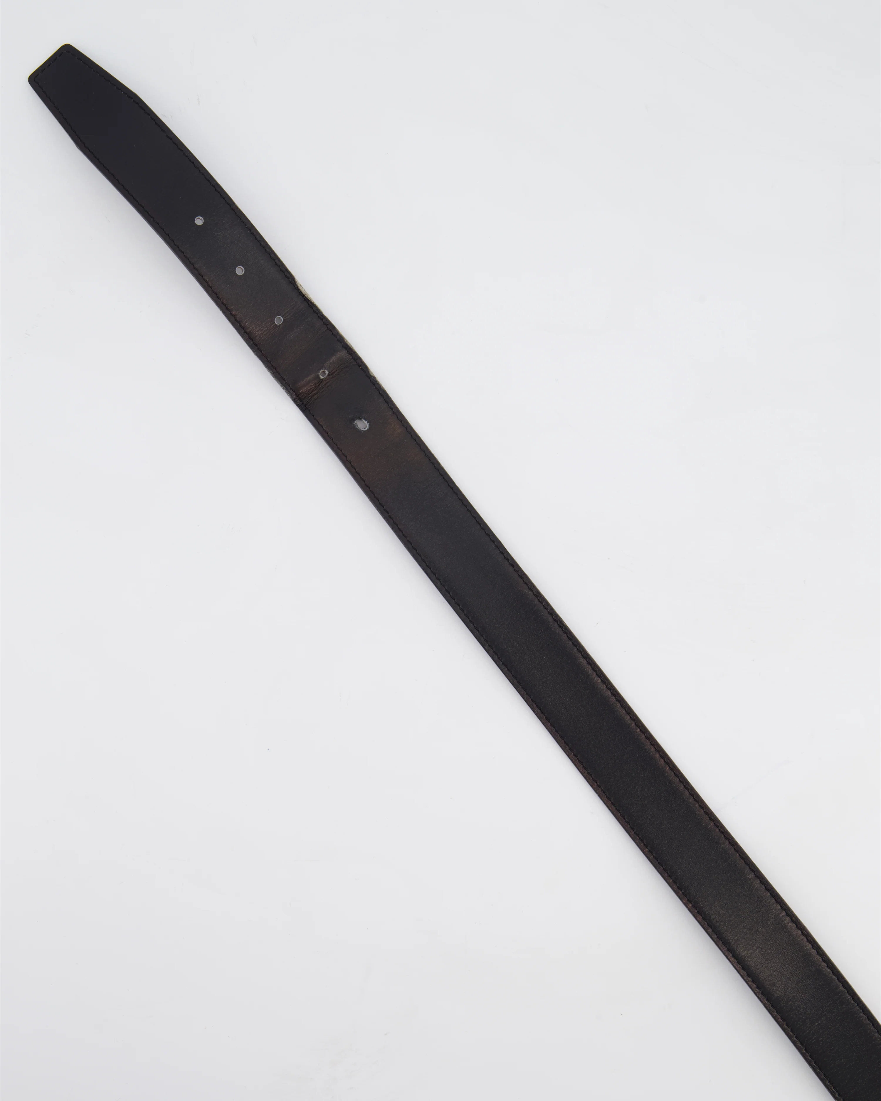Hermès Double Sided Belt in Black and Etoupe 120cm - Image 6