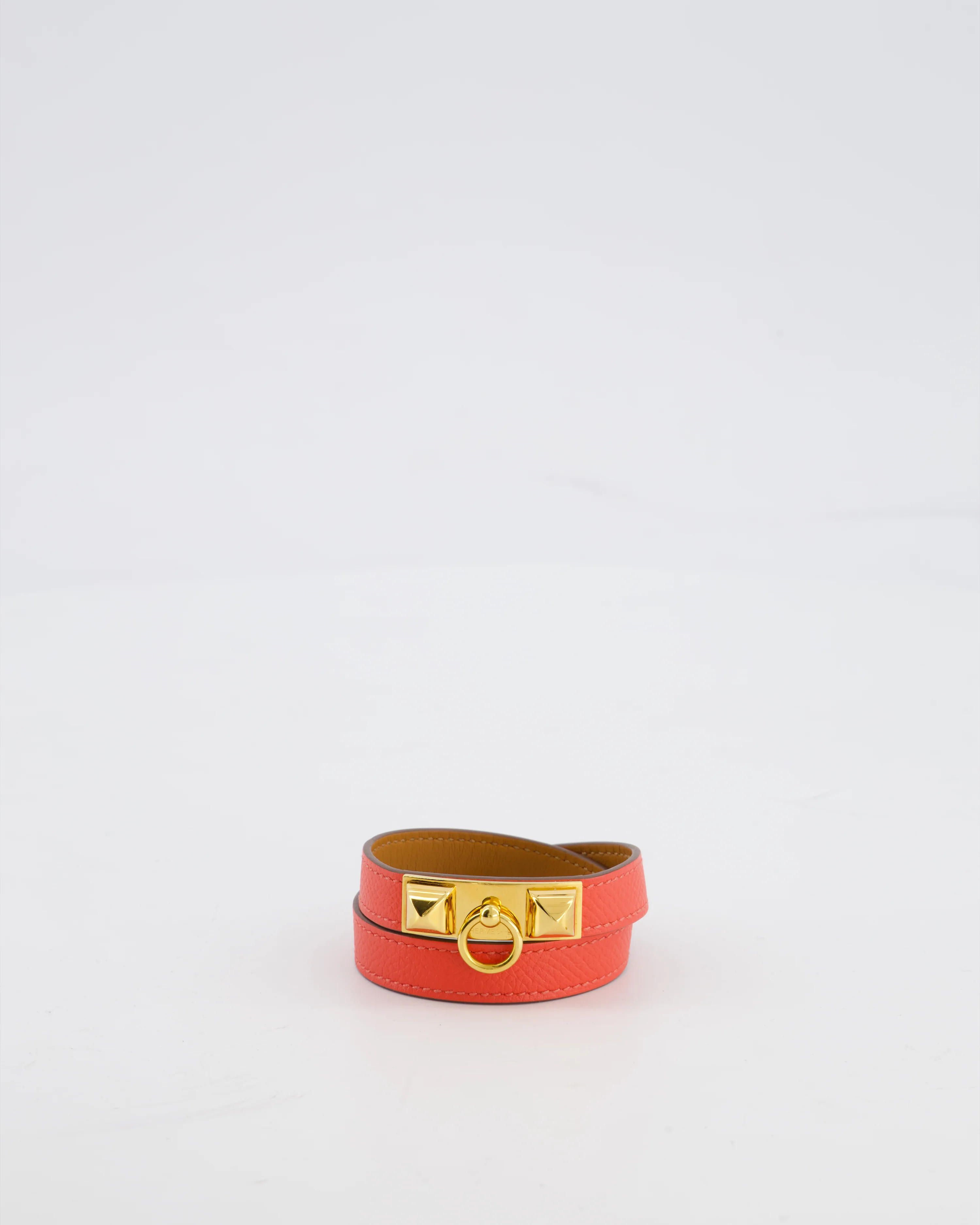 Hermès Double Tour Bracelet in Rose Jaipur Epsom Leather with Gold Hardware - Image 5