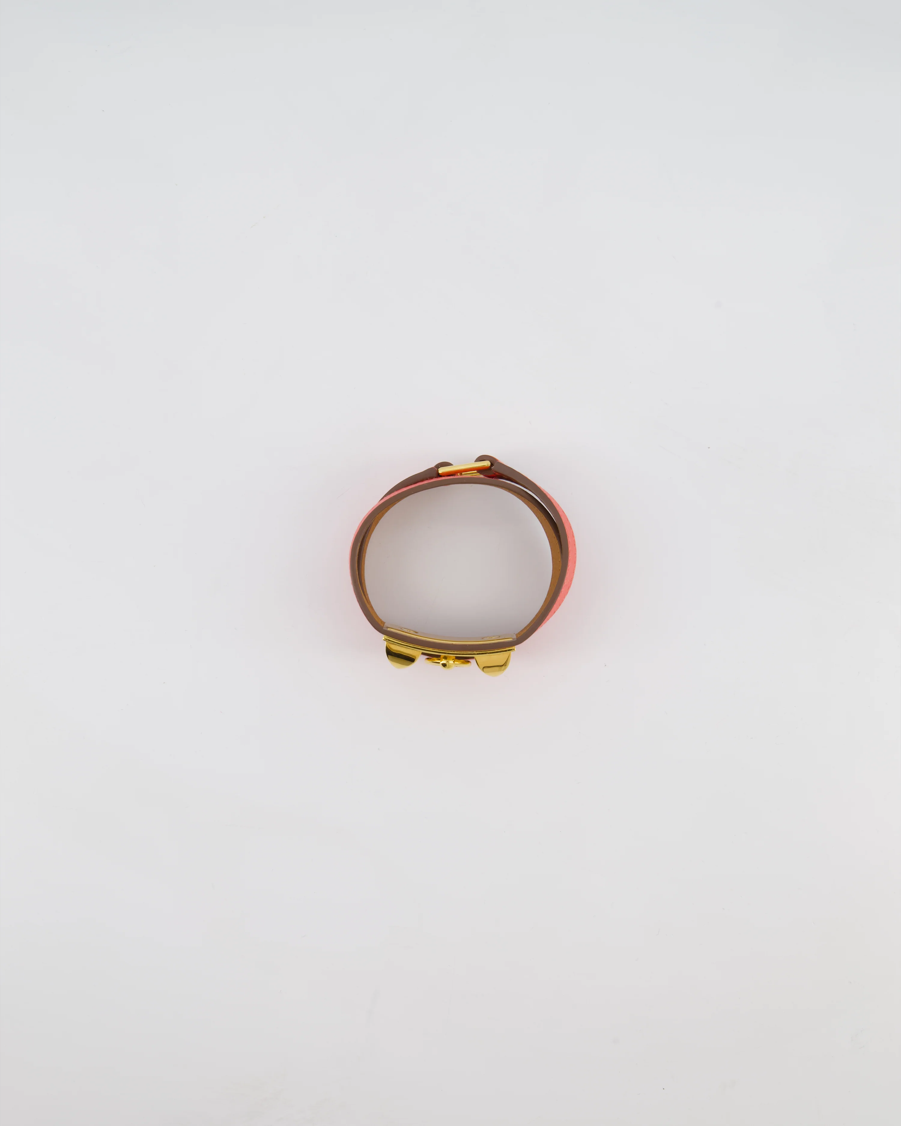 Hermès Double Tour Bracelet in Rose Jaipur Epsom Leather with Gold Hardware - Image 8