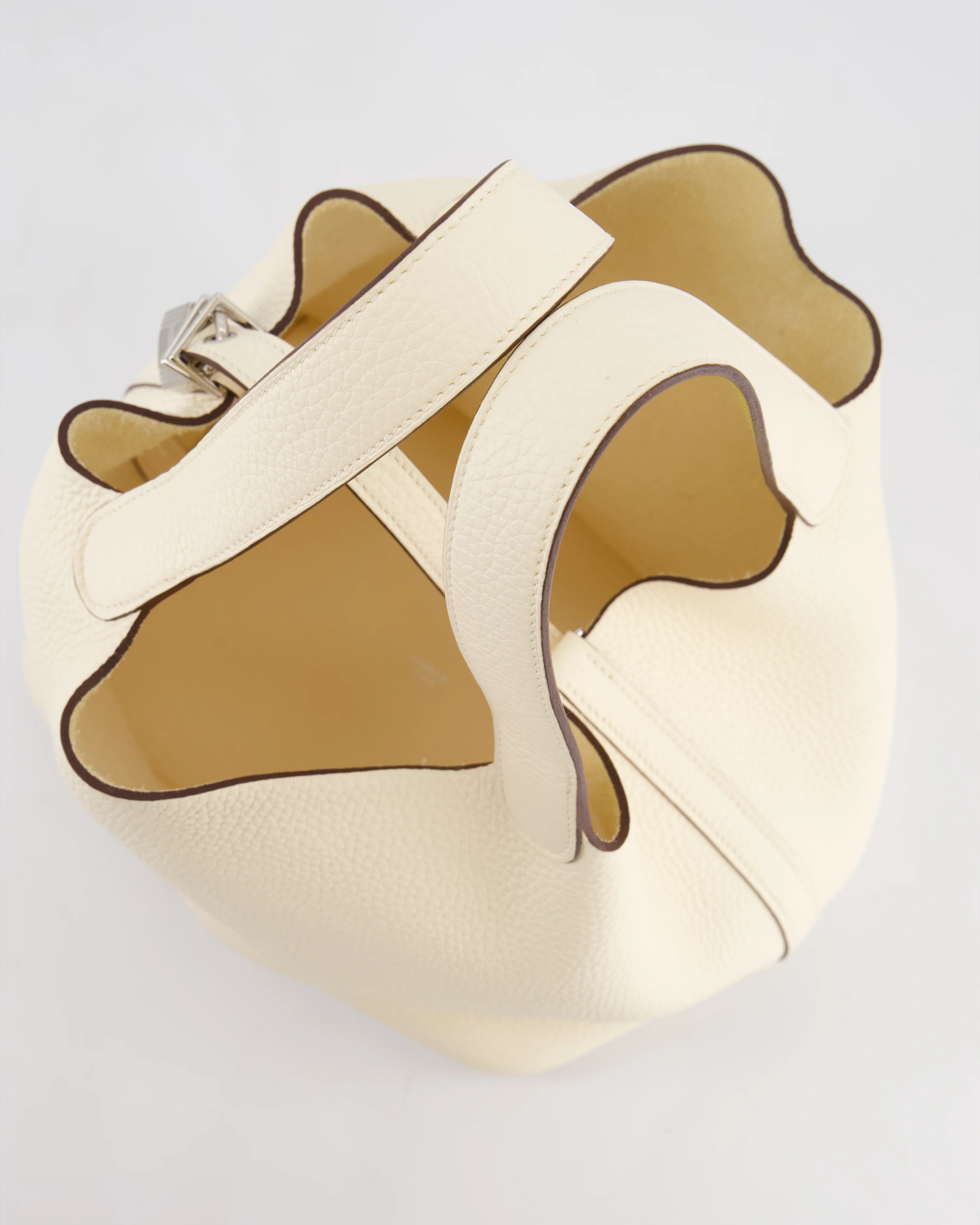 Hermes Picotin Eclat Lock 22 Bag in Nata Clemence Leather with Jaune Poussin Interior Handle & Palladium Hardware - Image 14