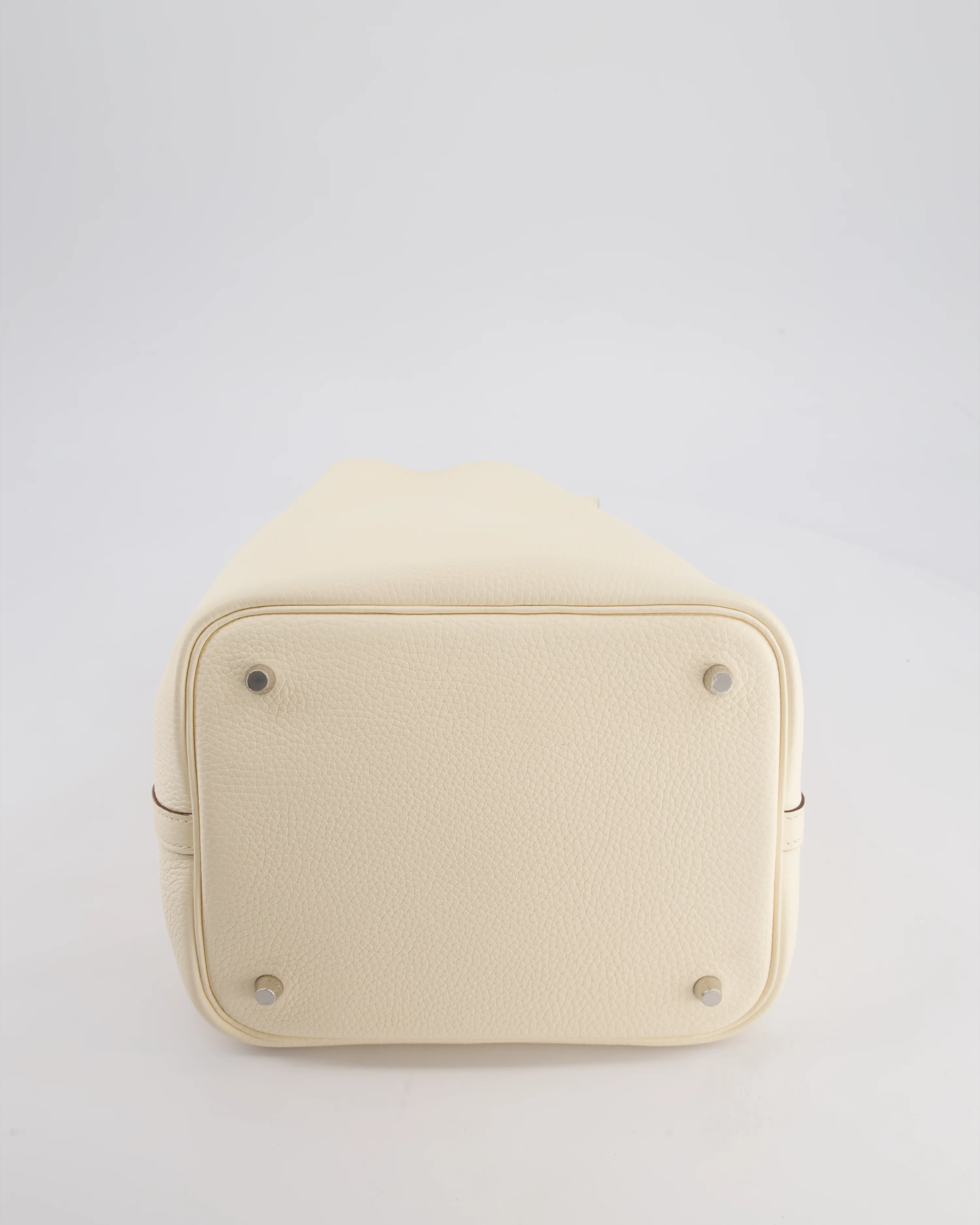 Hermes Picotin Eclat Lock 22 Bag in Nata Clemence Leather with Jaune Poussin Interior Handle & Palladium Hardware - Image 17