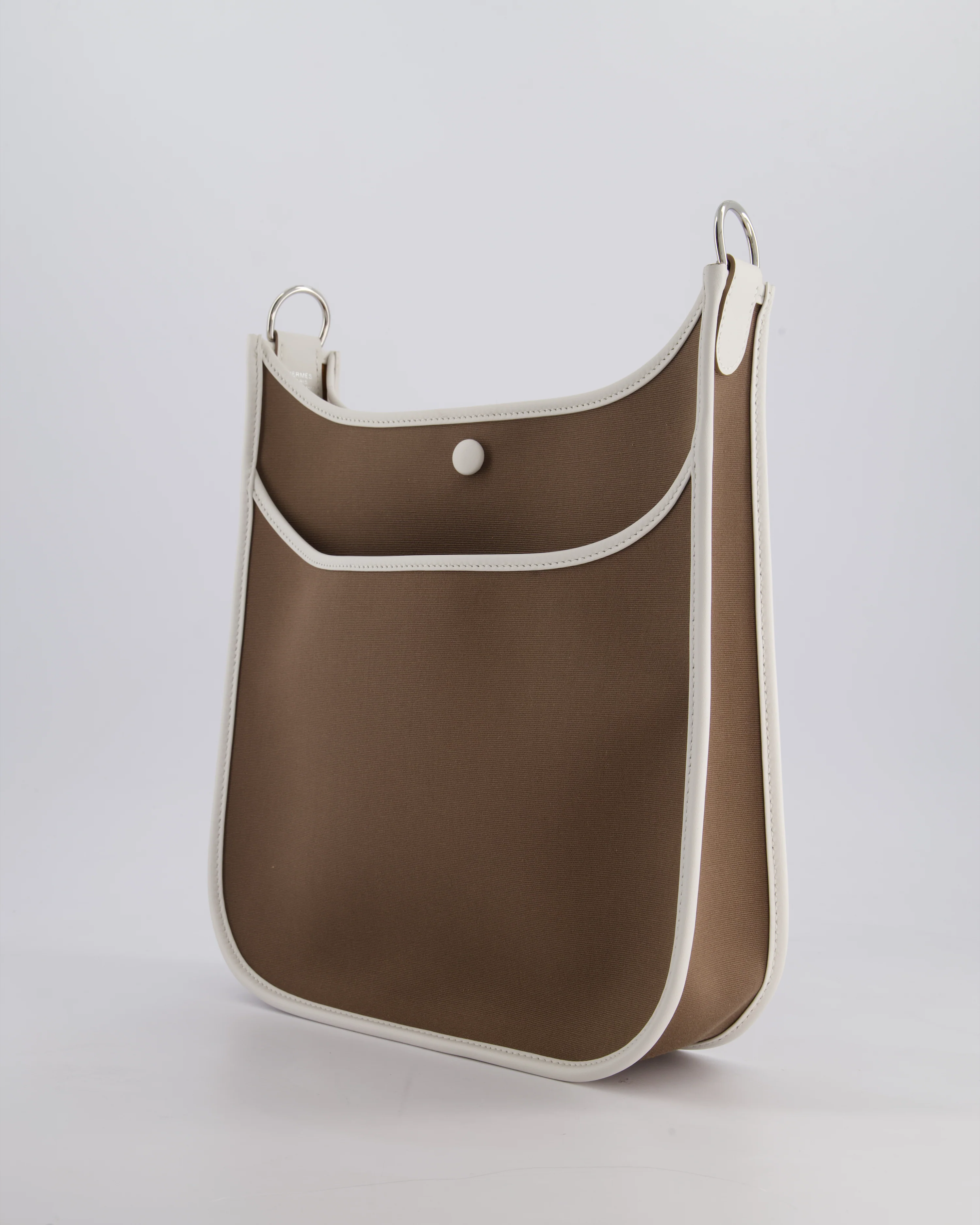 Hermes Evelyne 29 in Neo Etoupe Canvas and White with Palladium Hardware - Image 6