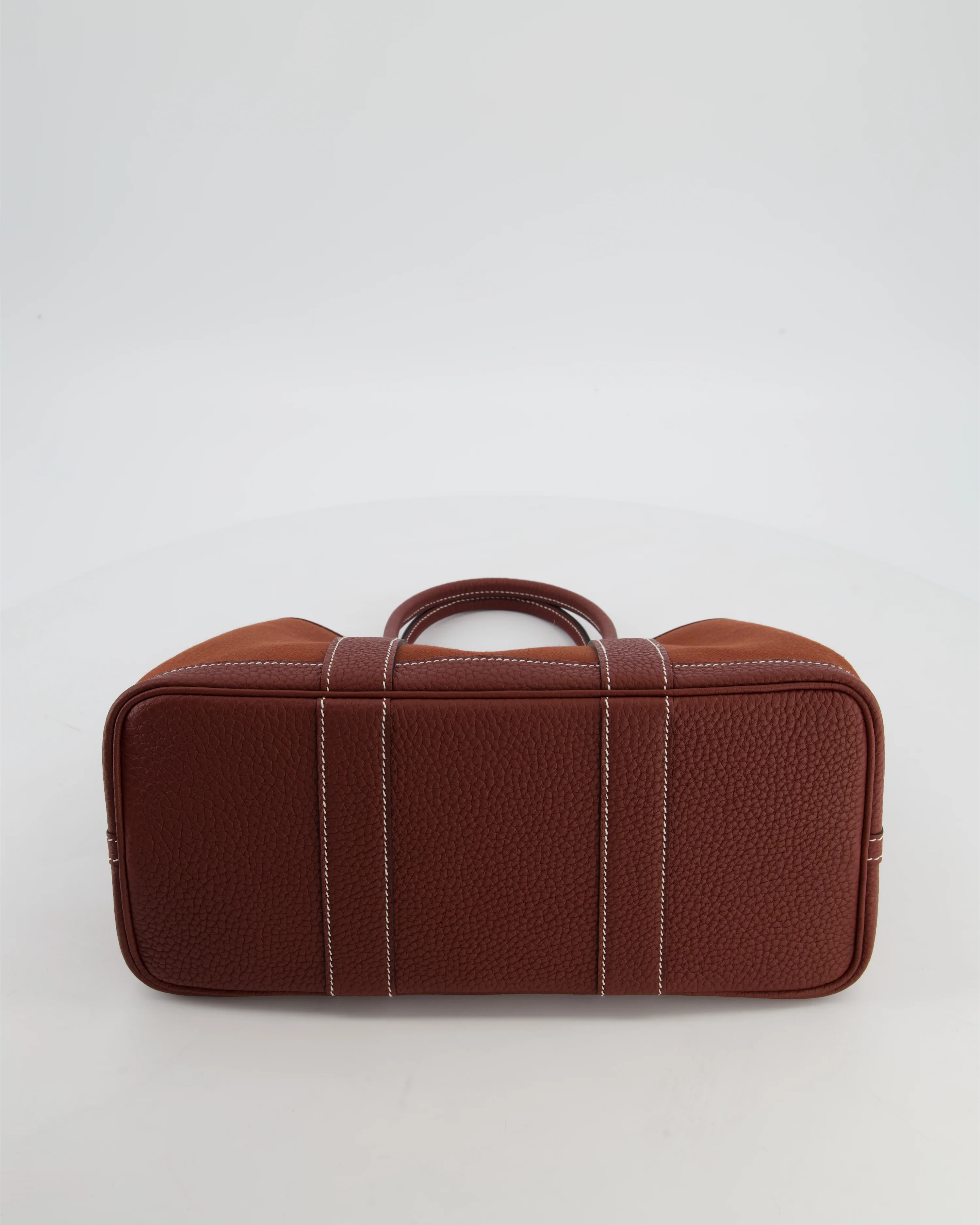 Hermès Garden Party 30 Bag in Rouge H Canvas and Negonda Leather with Palladium Hardware - Image 20