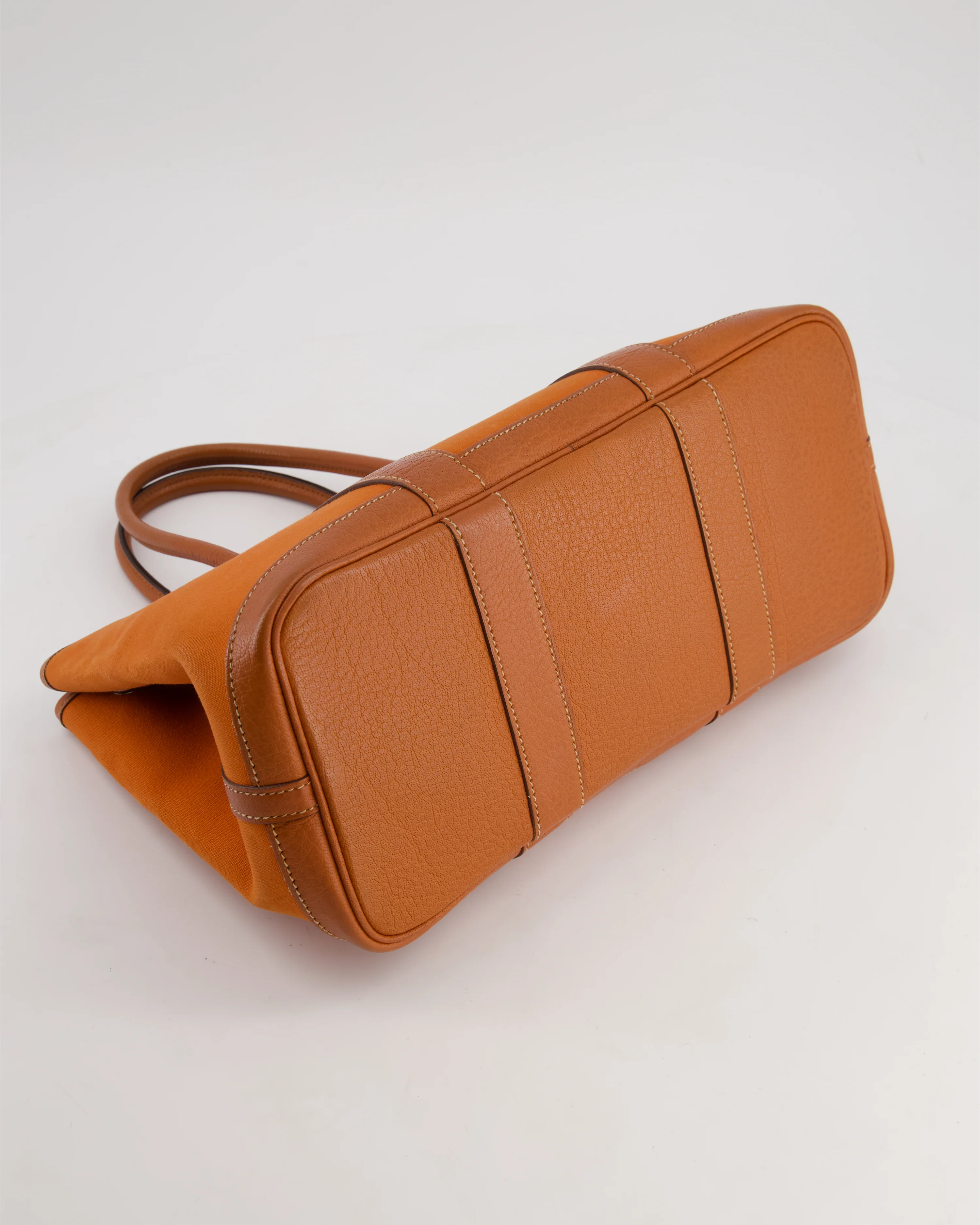 Hermès Garden Party 30cm Bag in Potiron Orange Canvas and Terre Battue Negonda Leather with Palladium Hardware - Image 17