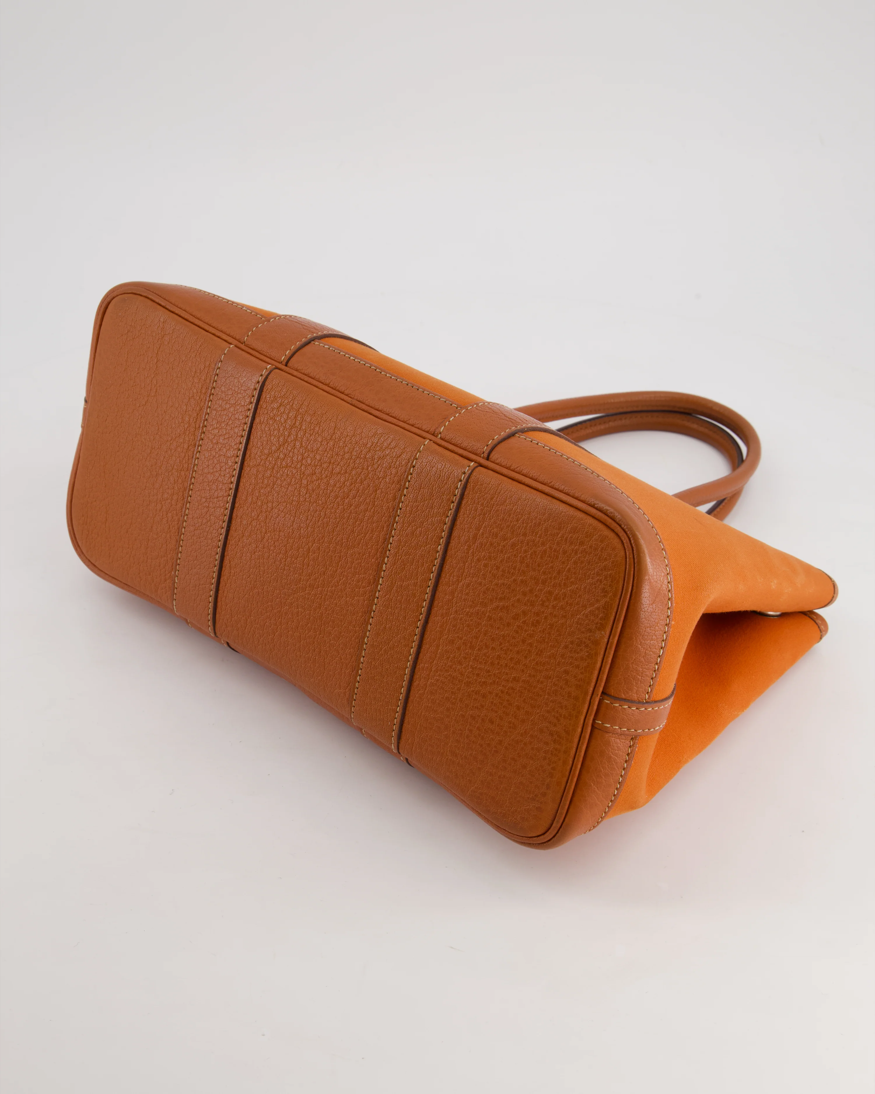 Hermès Garden Party 30cm Bag in Potiron Orange Canvas and Terre Battue Negonda Leather with Palladium Hardware - Image 18