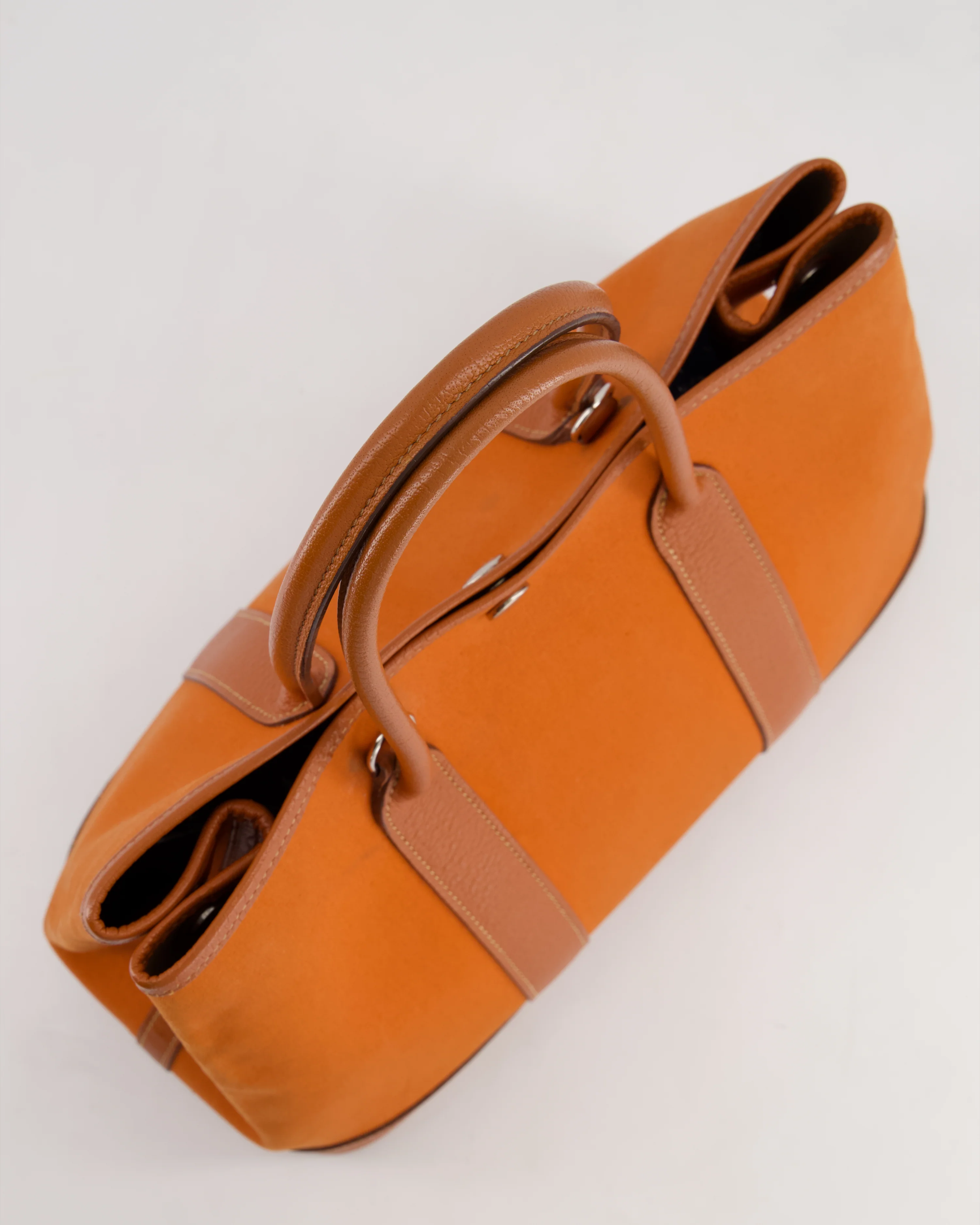 Hermès Garden Party 30cm Bag in Potiron Orange Canvas and Terre Battue Negonda Leather with Palladium Hardware - Image 20