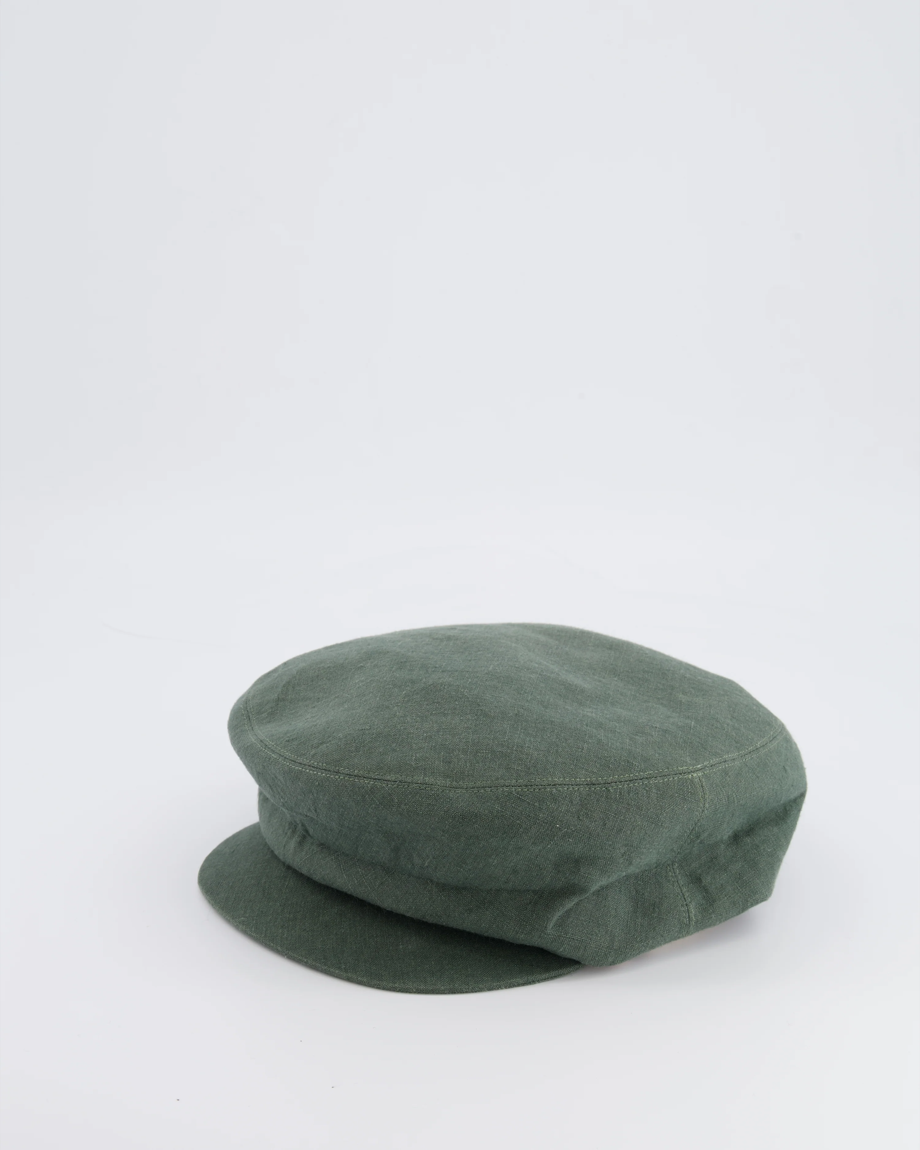 Hermès Green Linen Beret Cap with White Logo Detail Size 58 RRP £600 - Image 2