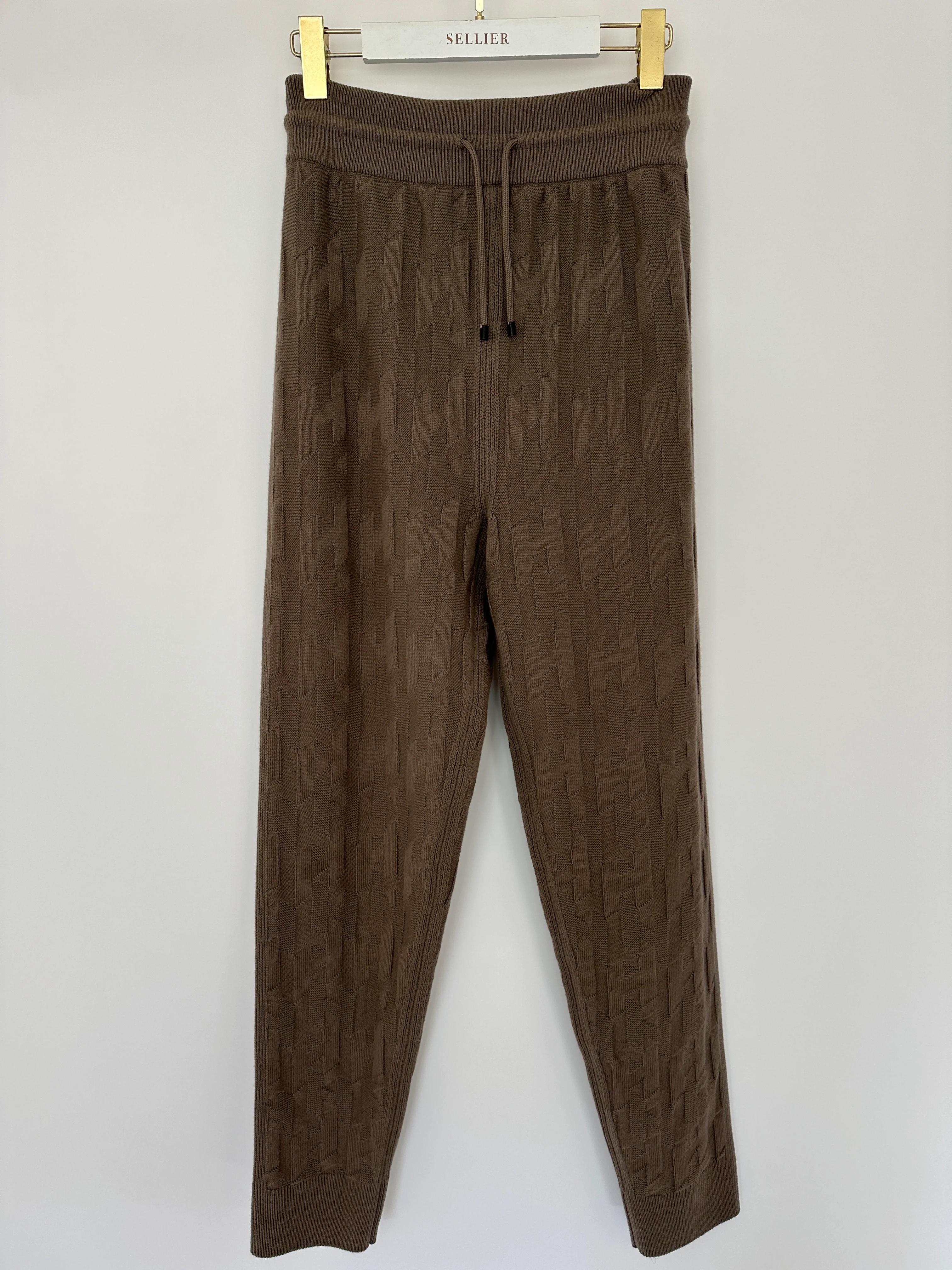 Hermes "H" Wool Jogging Pants In Gris/Etoupe Size FR 40 (UK 12) - Image 5