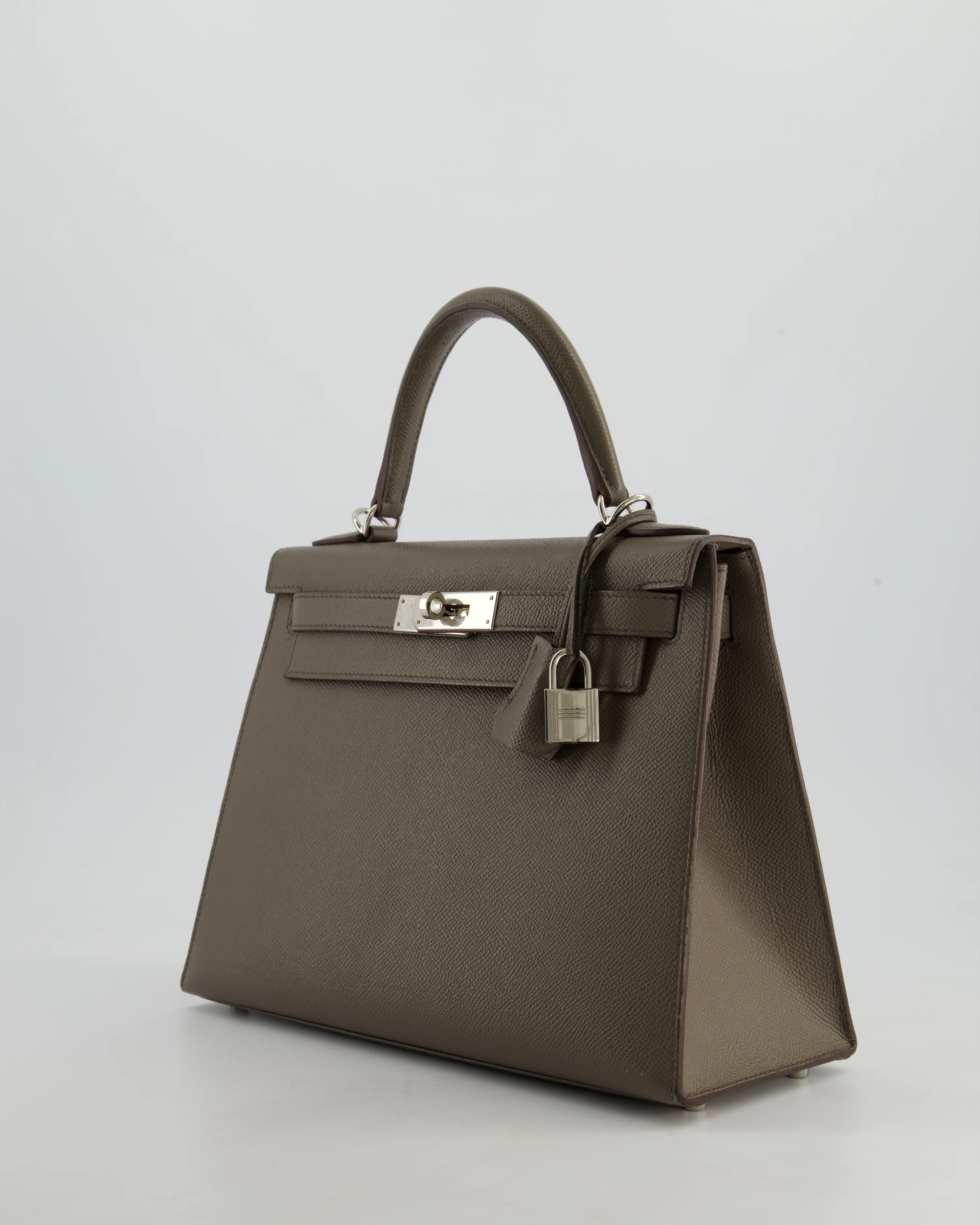 Hermès HSS Kelly 28 Sellier Bag in Gris Etain Espom Leather with Palladium Hardware - Image 10