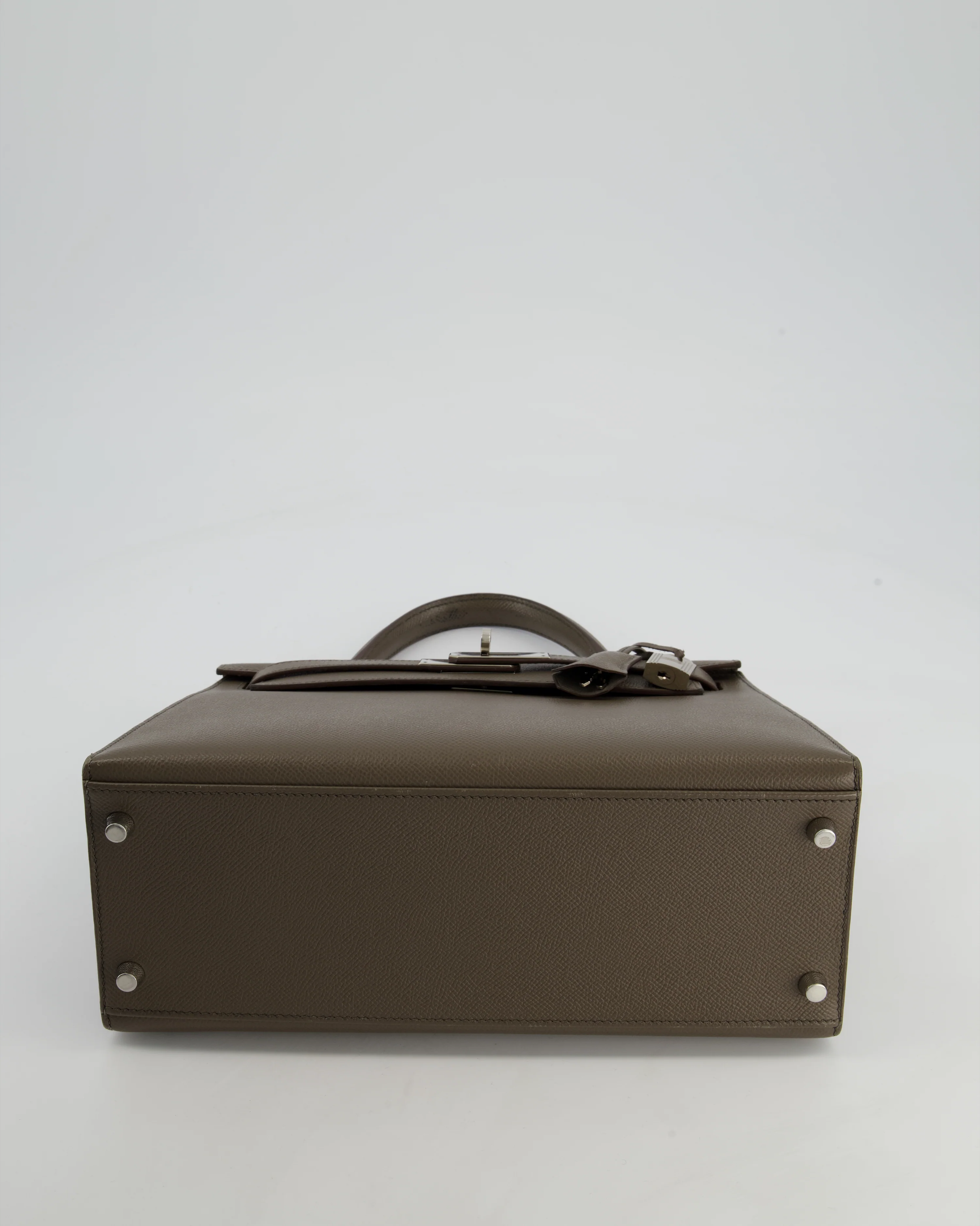 Hermès HSS Kelly 28 Sellier Bag in Gris Etain Espom Leather with Palladium Hardware - Image 21