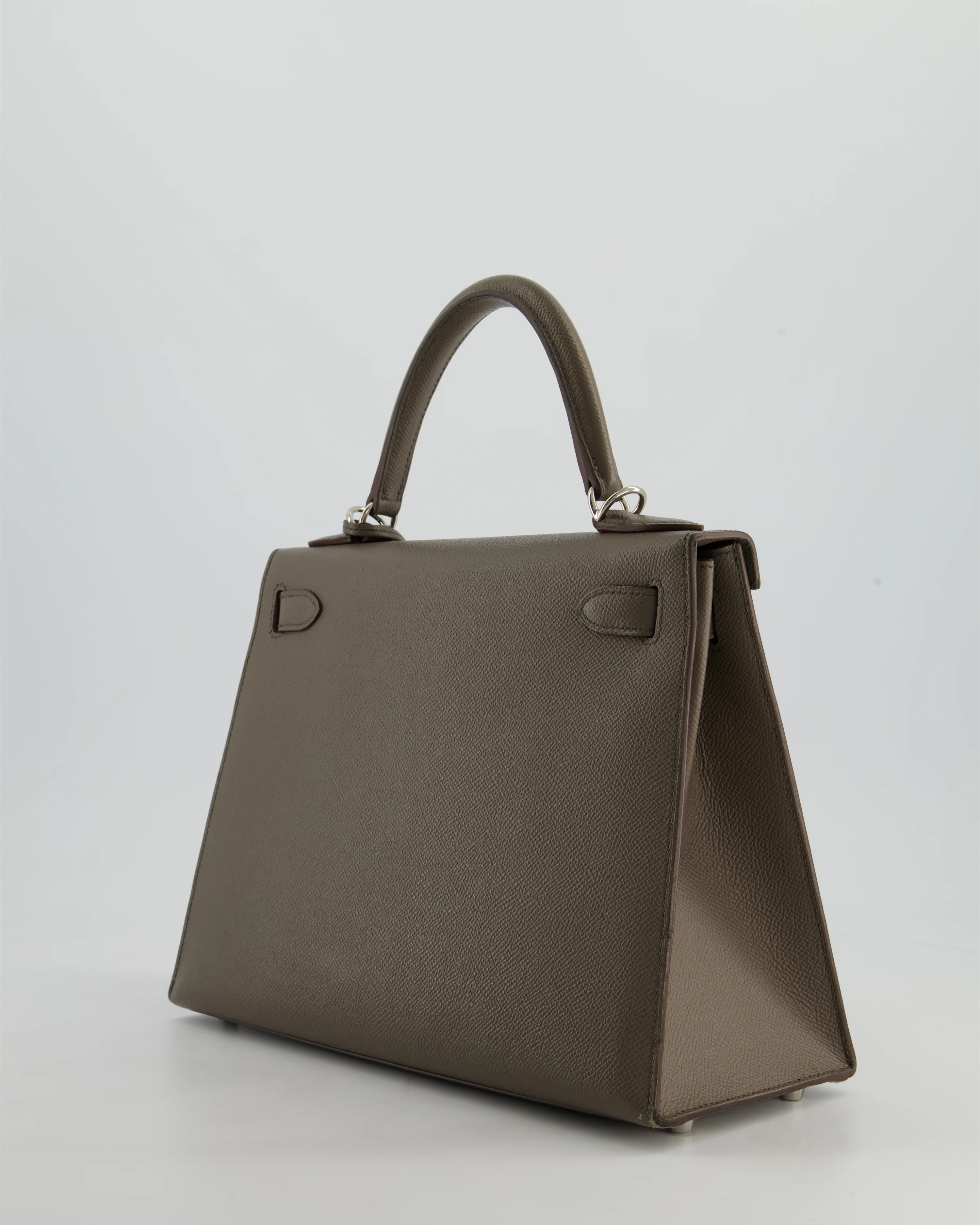 Hermès HSS Kelly 28 Sellier Bag in Gris Etain Espom Leather with Palladium Hardware - Image 6