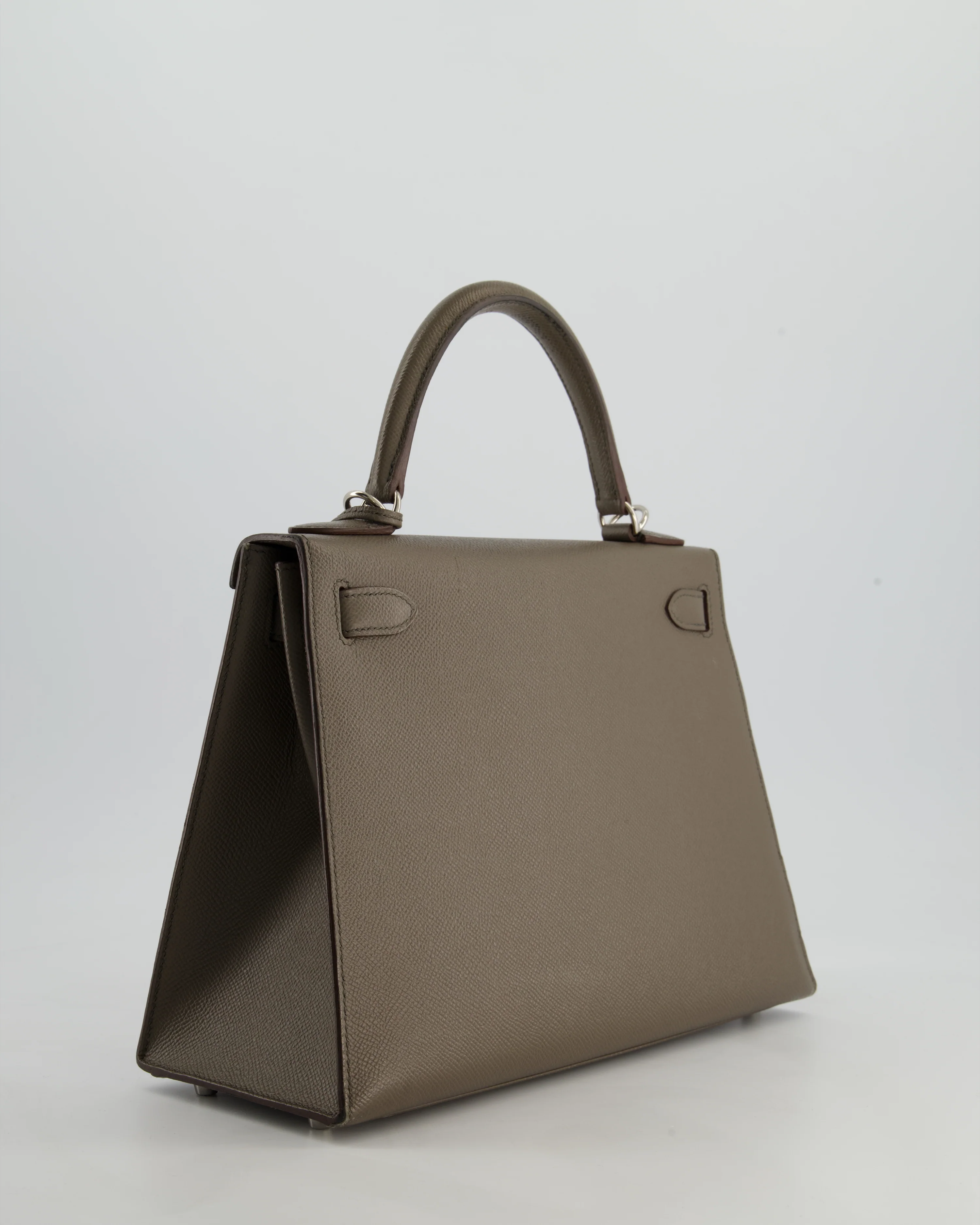 Hermès HSS Kelly 28 Sellier Bag in Gris Etain Espom Leather with Palladium Hardware - Image 8