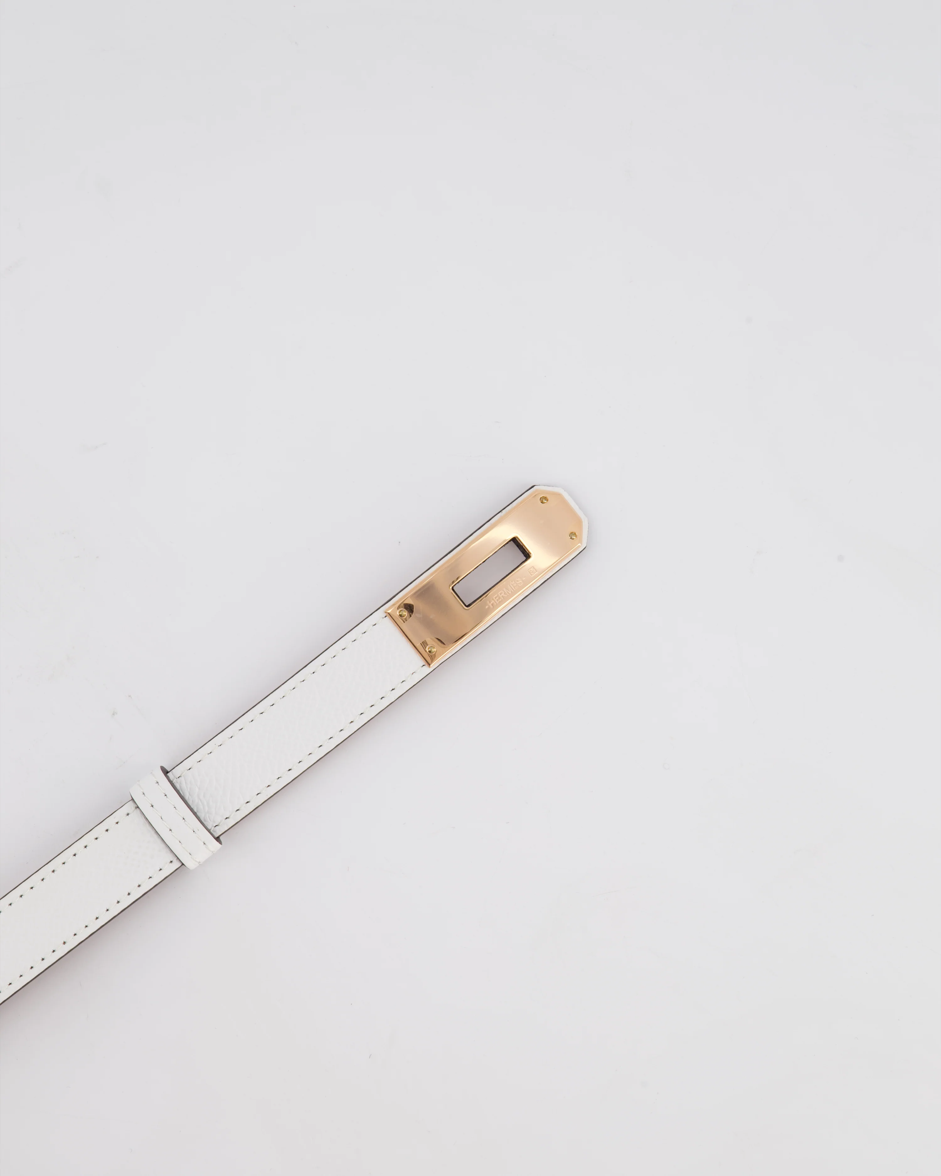 Hermès Kelly 18 Belt in Blanc Leather with Rose Gold Hardware RRP £990 - Image 3