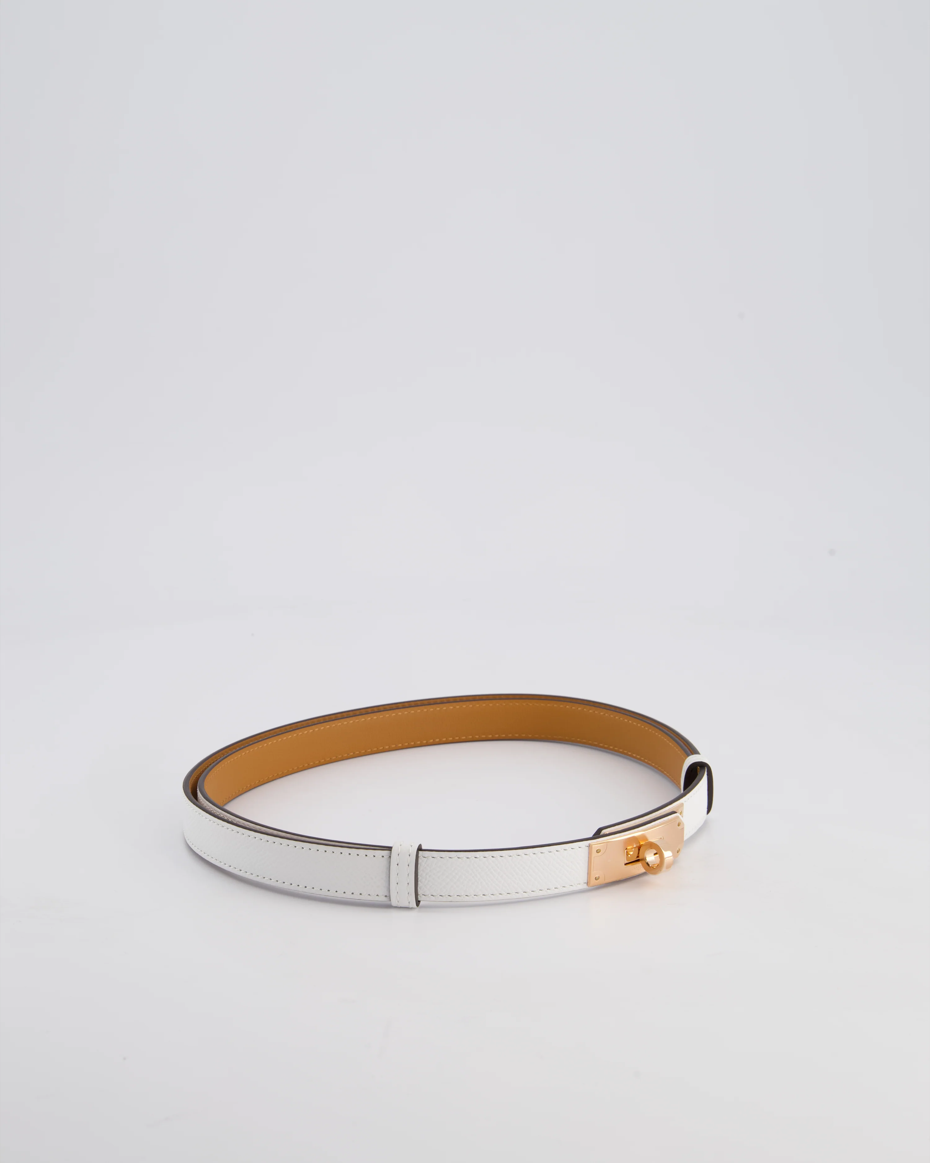 Hermès Kelly 18 Belt in Blanc Leather with Rose Gold Hardware RRP £990 - Image 4