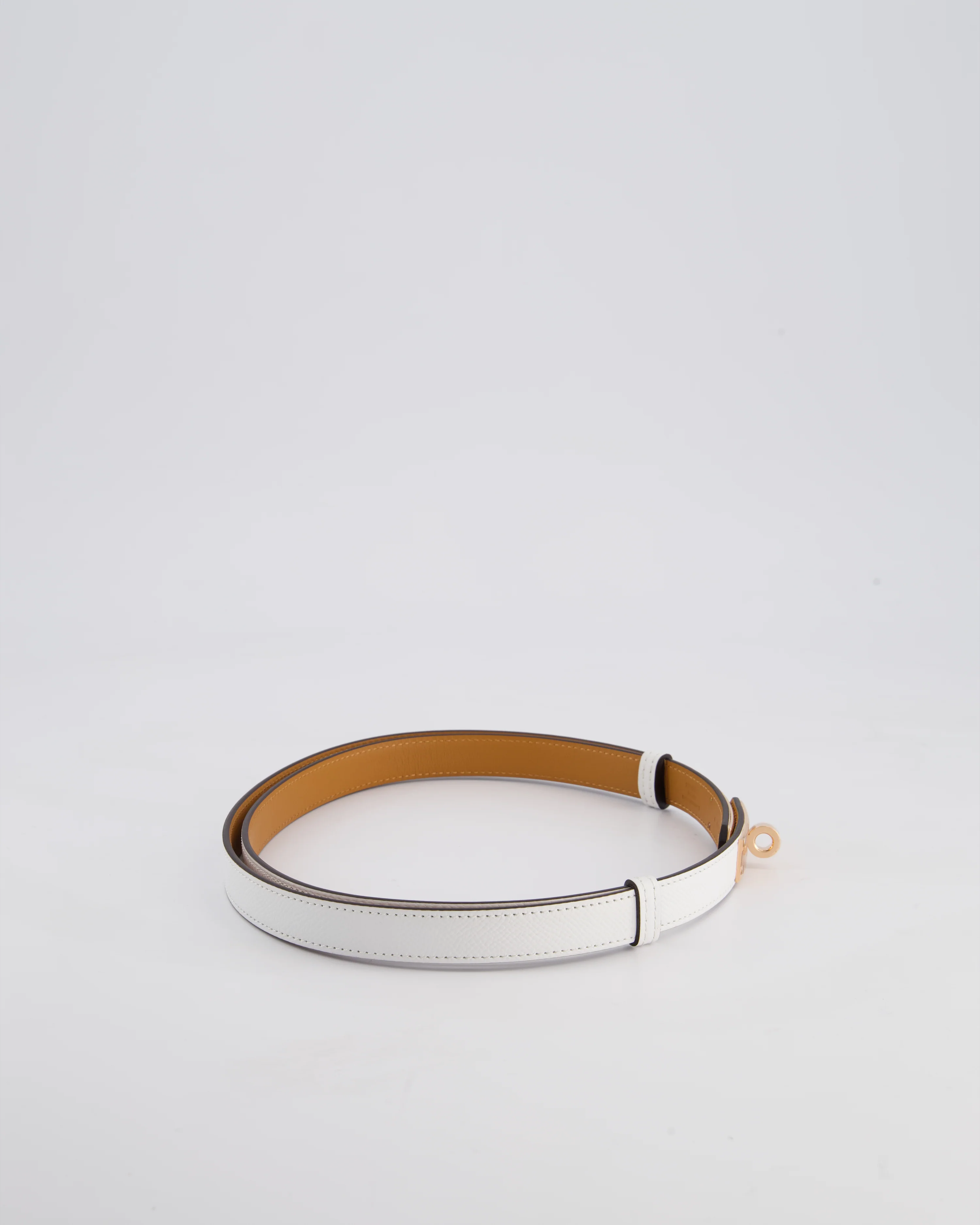 Hermès Kelly 18 Belt in Blanc Leather with Rose Gold Hardware RRP £990 - Image 5