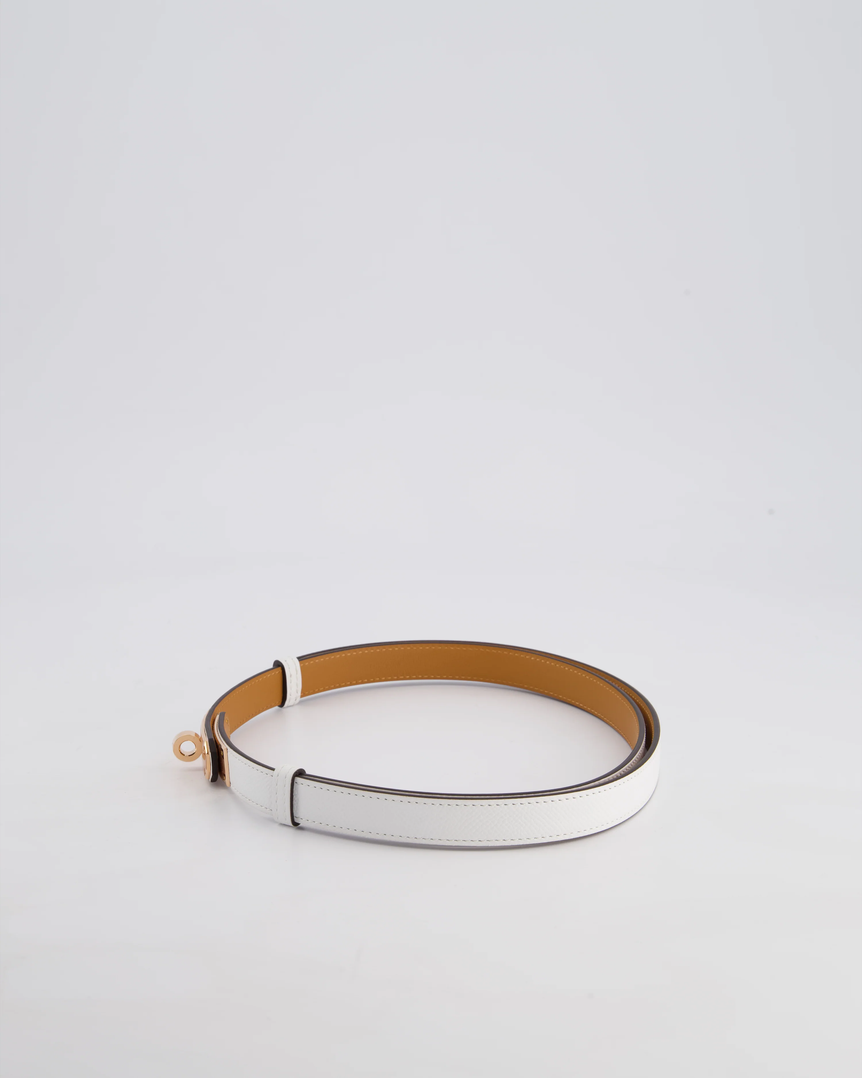 Hermès Kelly 18 Belt in Blanc Leather with Rose Gold Hardware RRP £990 - Image 7