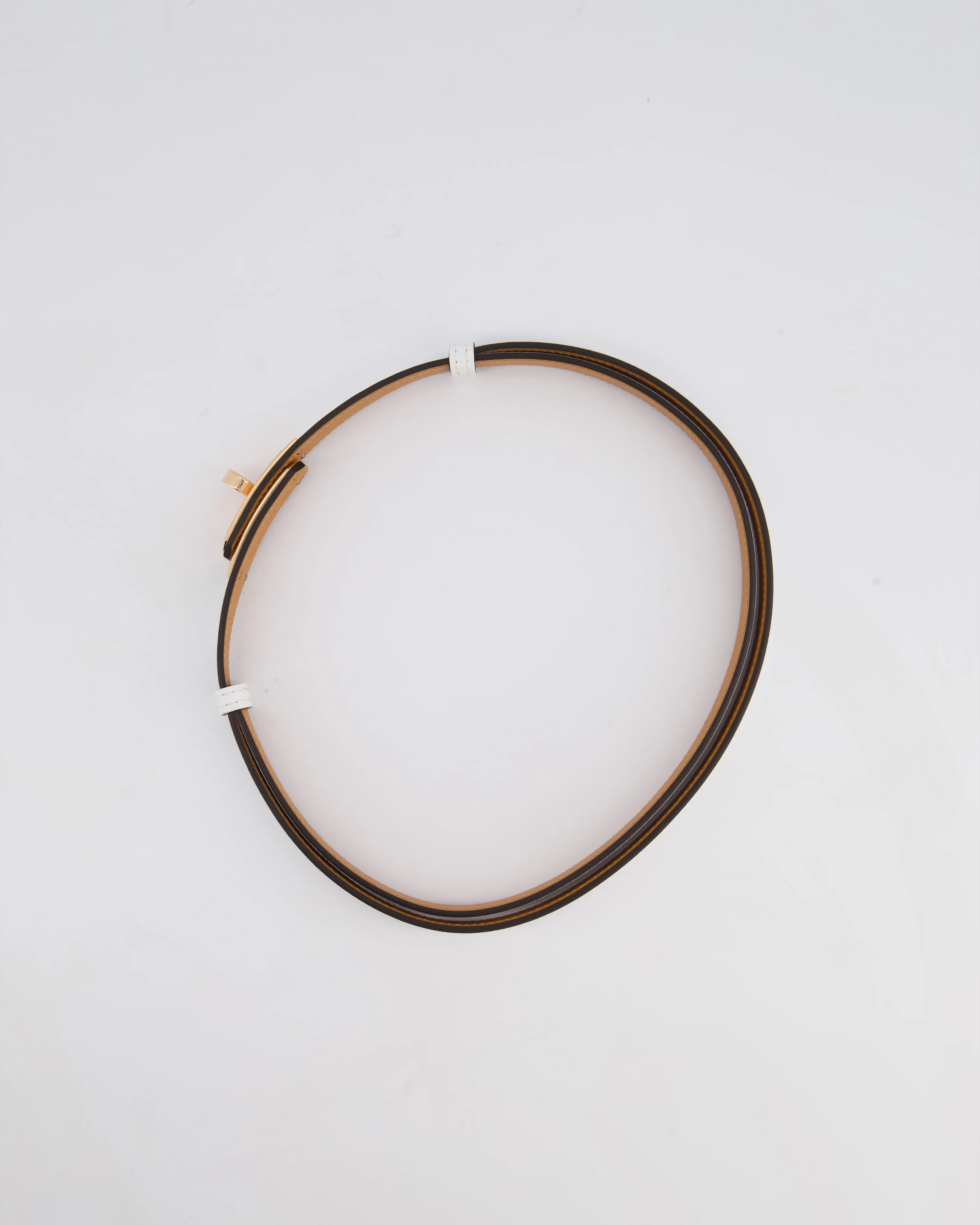 Hermès Kelly 18 Belt in Blanc Leather with Rose Gold Hardware RRP £990 - Image 8