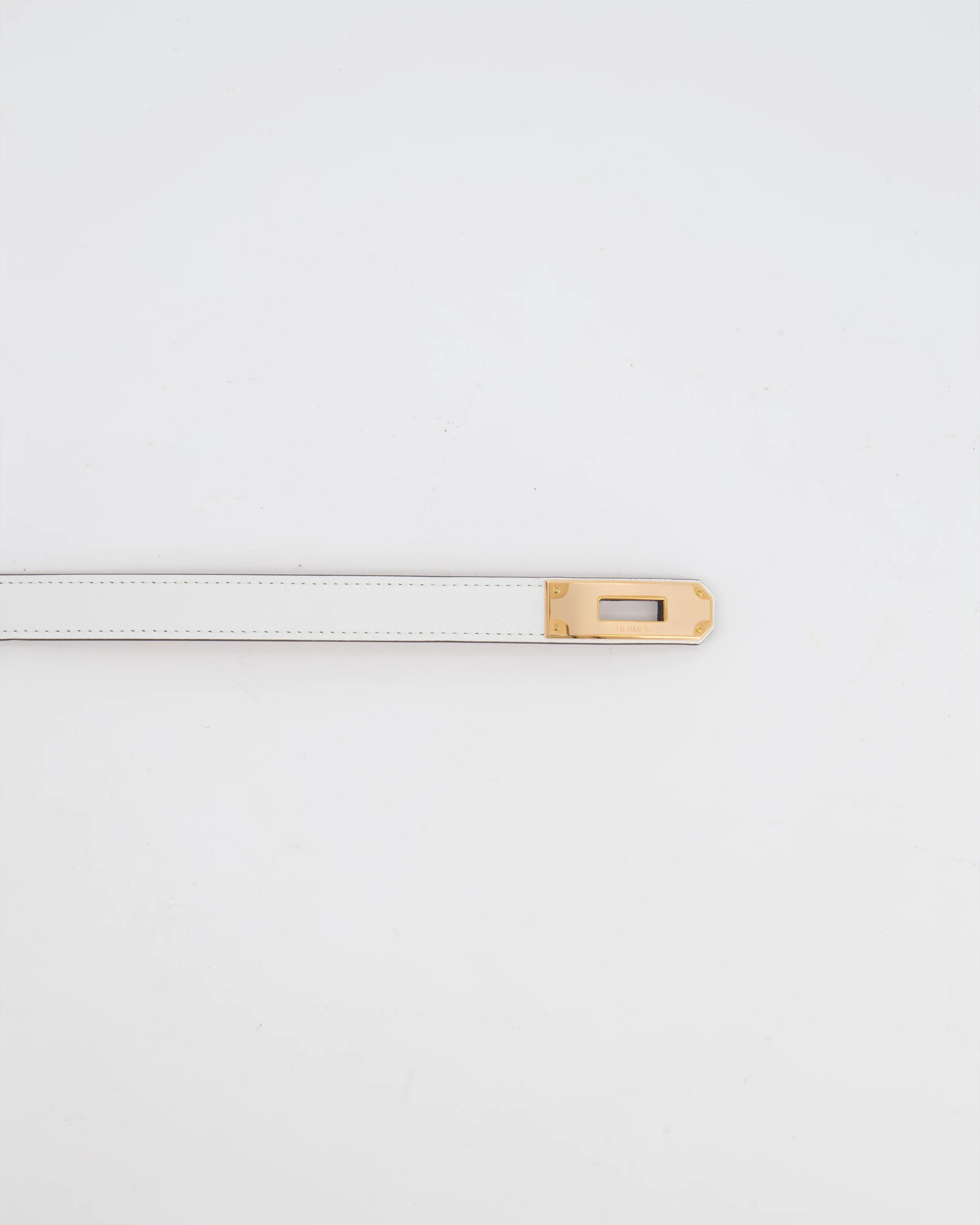 Hermès Kelly 18 Belt in Blanc Epsom Leather with Rose Gold Hardware RRP £990 - Image 12