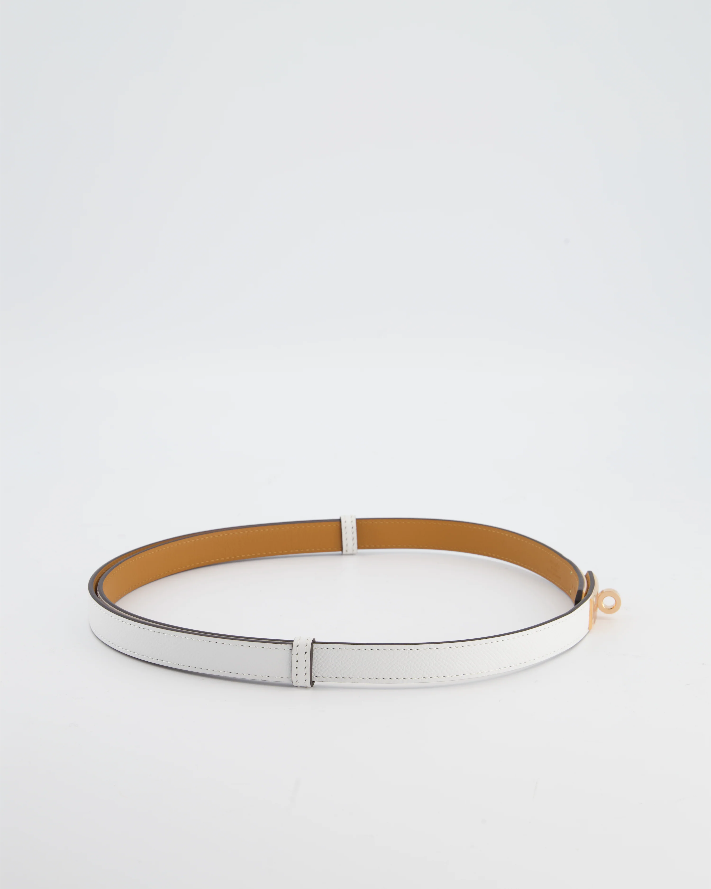Hermès Kelly 18 Belt in Blanc Epsom Leather with Rose Gold Hardware RRP £990 - Image 3