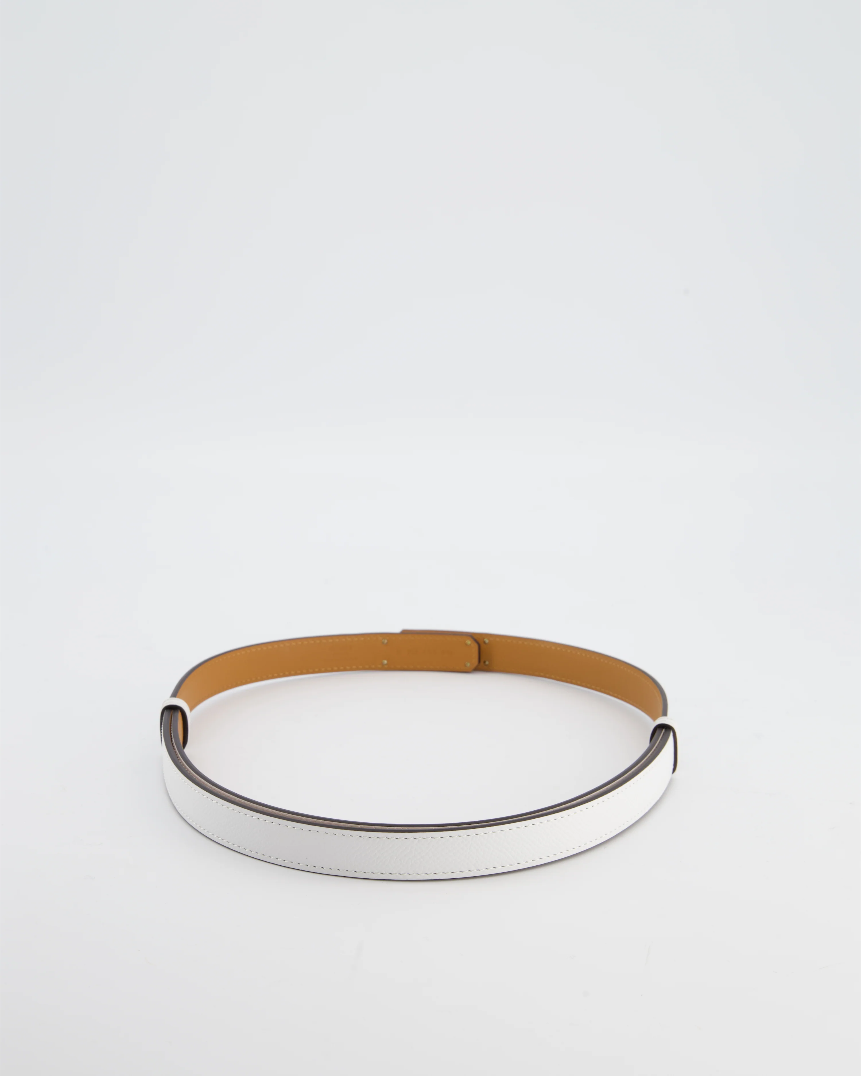 Hermès Kelly 18 Belt in Blanc Epsom Leather with Rose Gold Hardware RRP £990 - Image 7