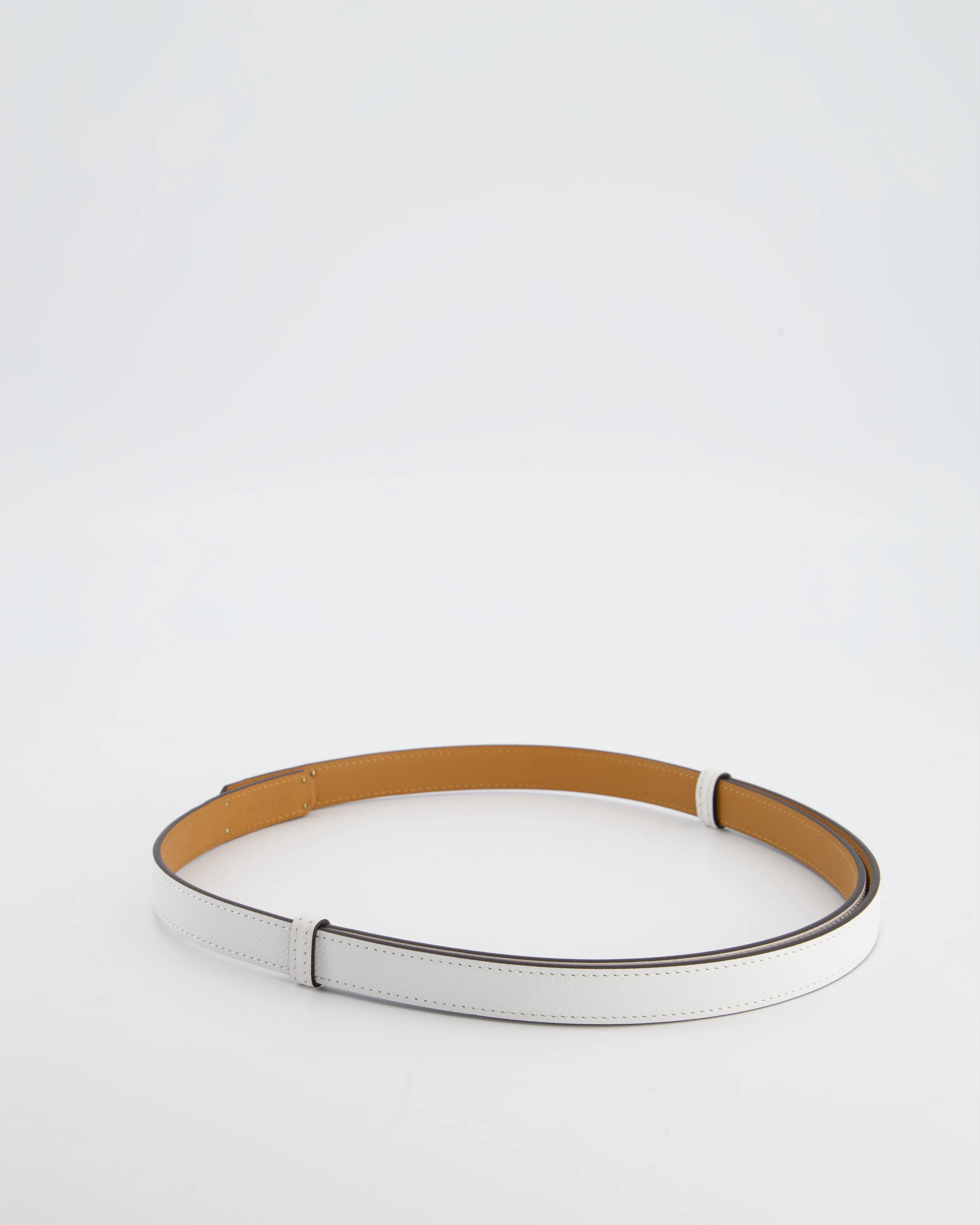 Hermès Kelly 18 Belt in Blanc Epsom Leather with Rose Gold Hardware RRP £990 - Image 8