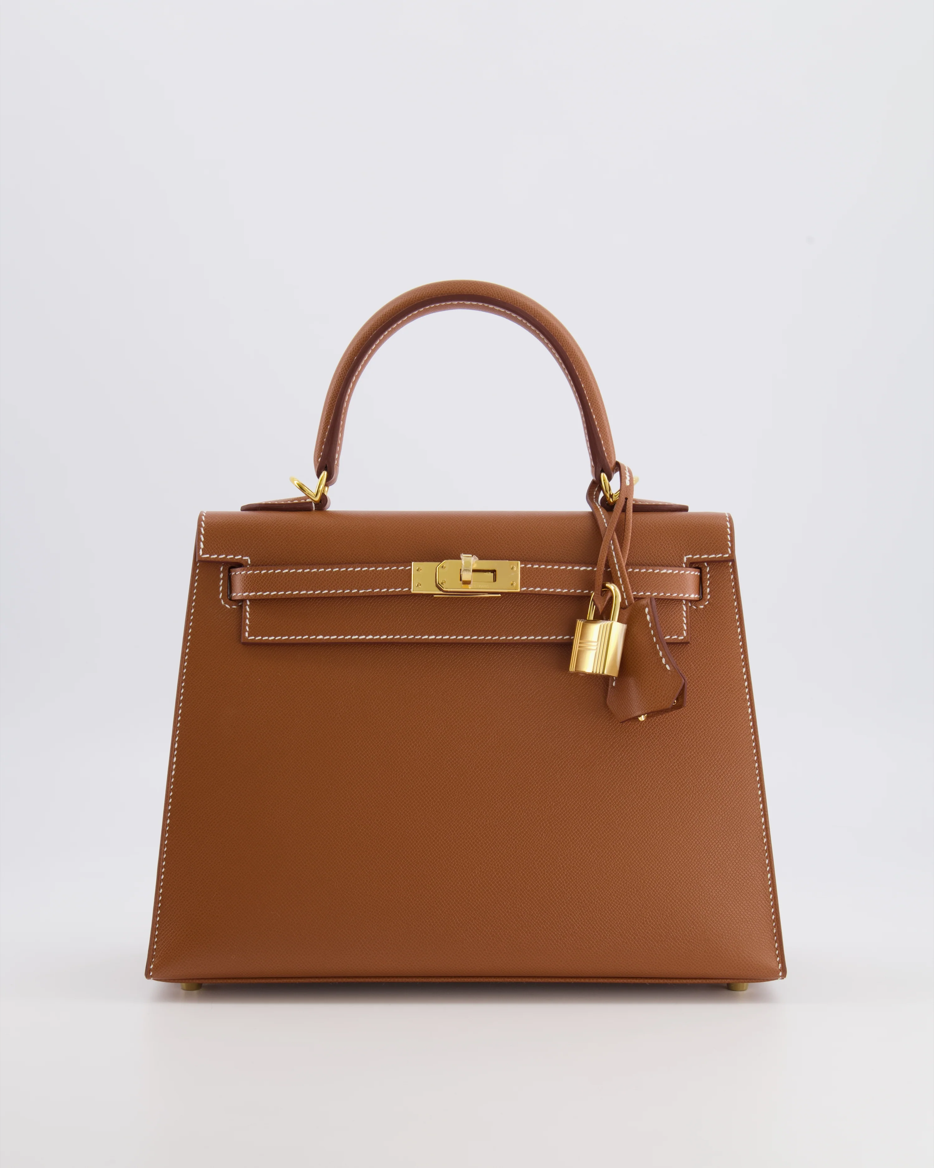 Hermès Kelly 25 II Sellier Bag in Gold Veau Madame Leather with Gold Hardware - Image 2