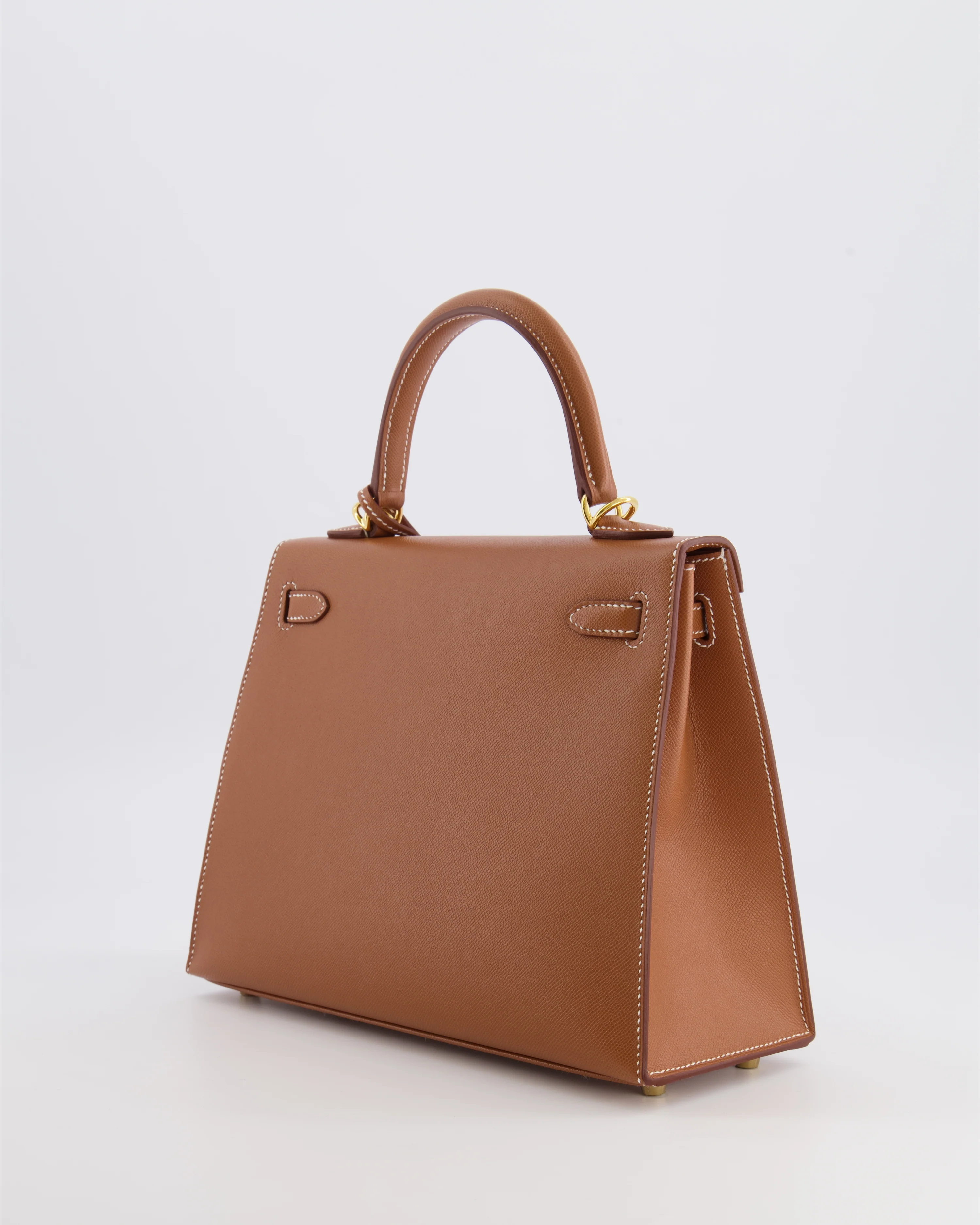 Hermès Kelly 25 II Sellier Bag in Gold Veau Madame Leather with Gold Hardware - Image 8