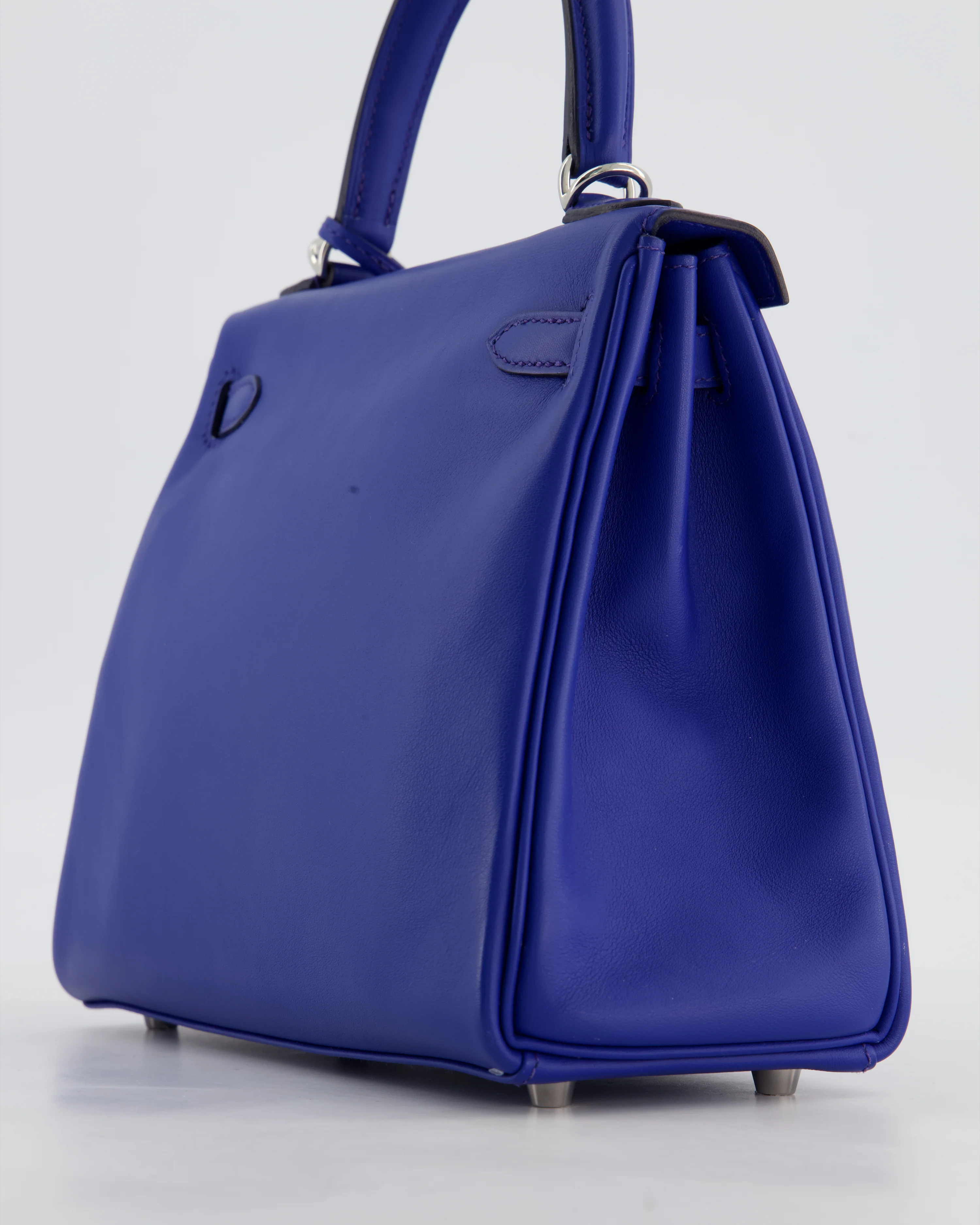 Hermès Kelly 25 Retourne Bag in Bleu France Swift Leather Bleu with Palladium Hardware - Image 13