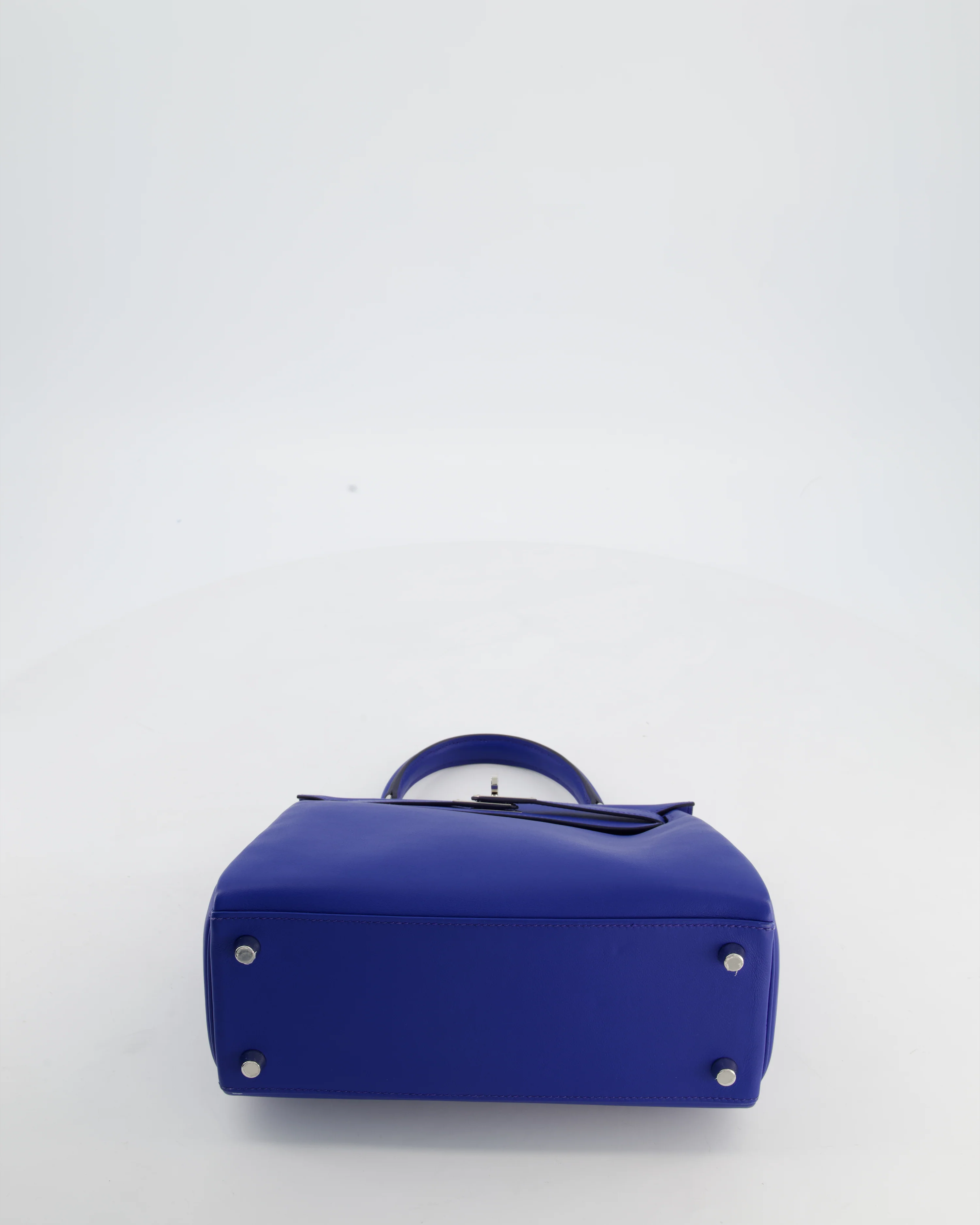 Hermès Kelly 25 Retourne Bag in Bleu France Swift Leather Bleu with Palladium Hardware - Image 19